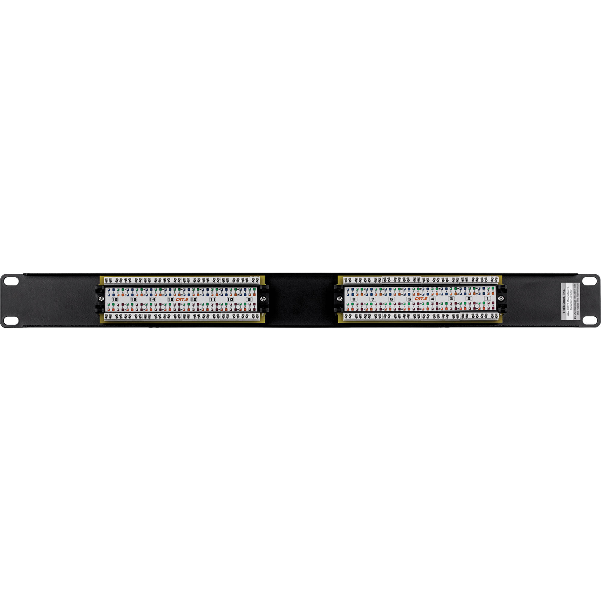 Cat6 16-port Unshielded Patch Panel — view 3