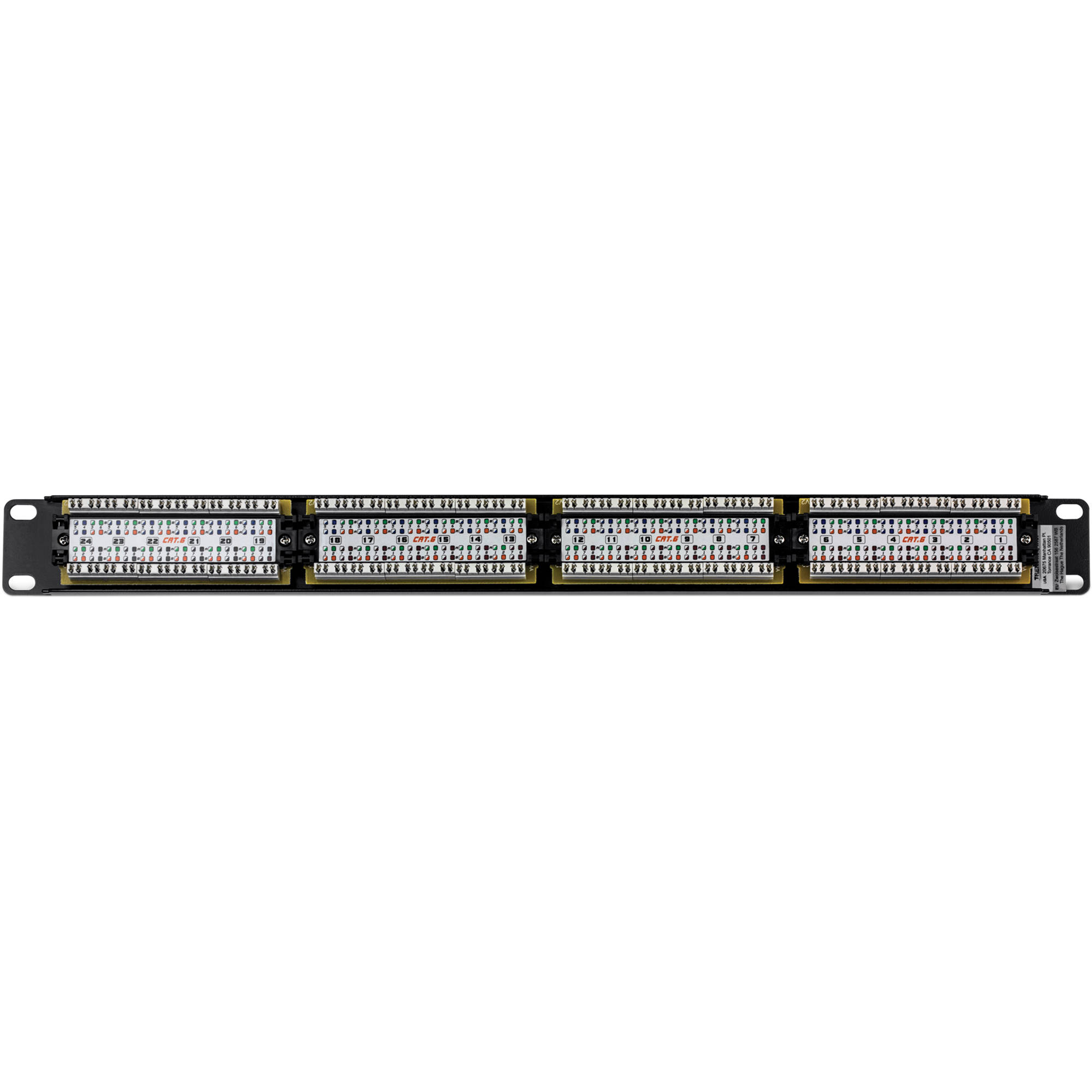 24-port Cat6 Unshielded Patch Panel — view 3