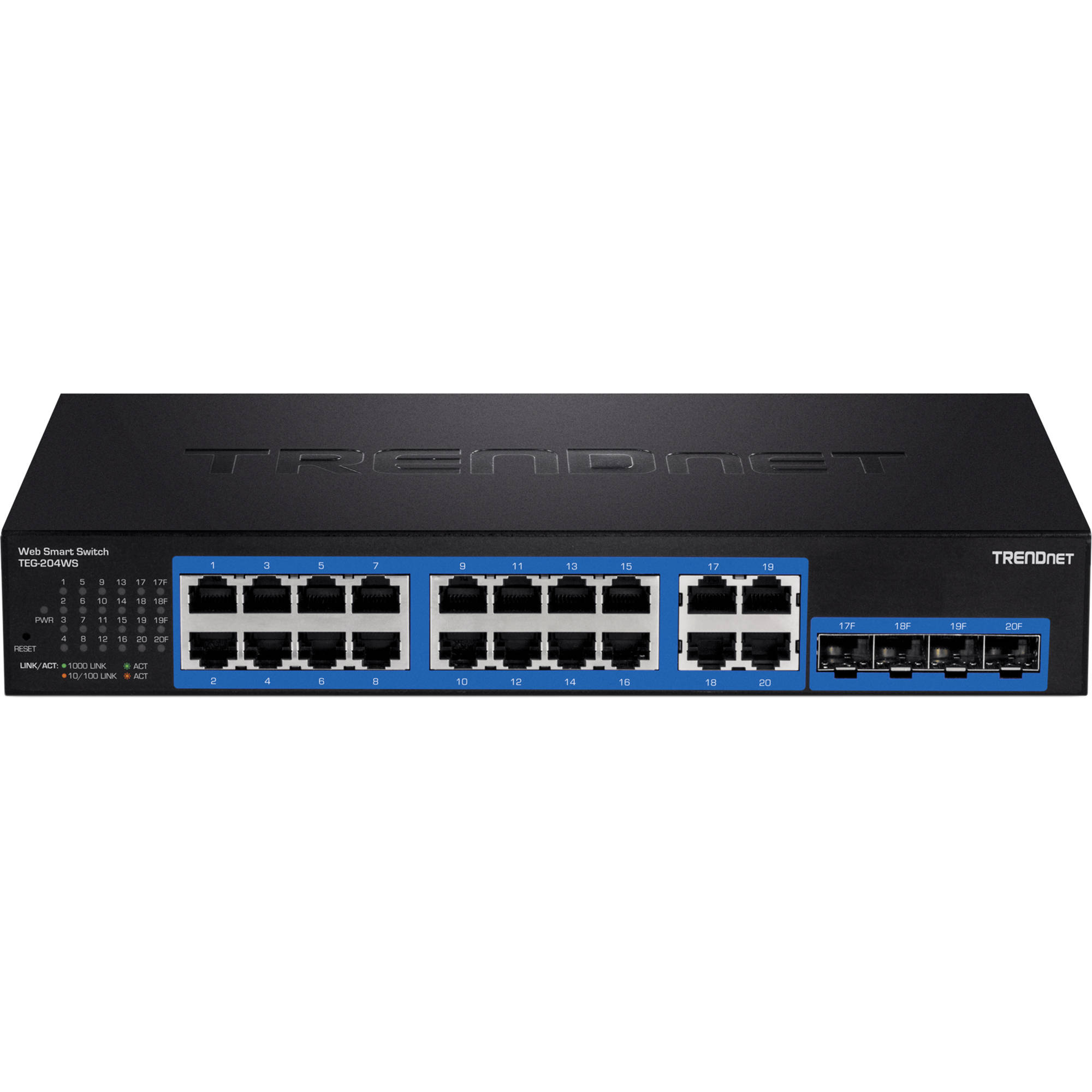 TRENDnet TEG-204WS 20-port Gigabit WebSmart managed switch for office and branch networks — view 2