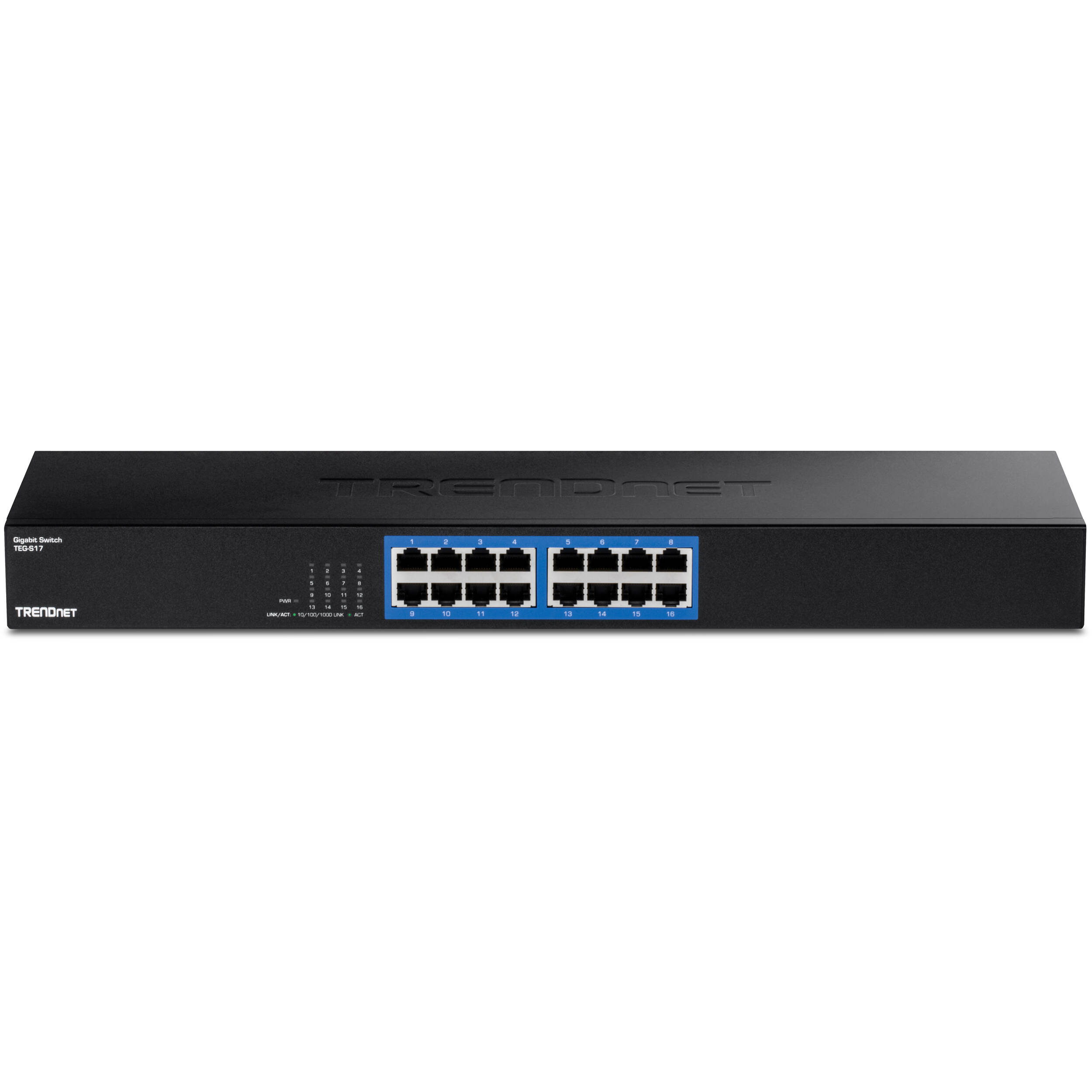 TRENDnet TEG-S17 16-port Gigabit Ethernet unmanaged rack-mountable switch — view 2