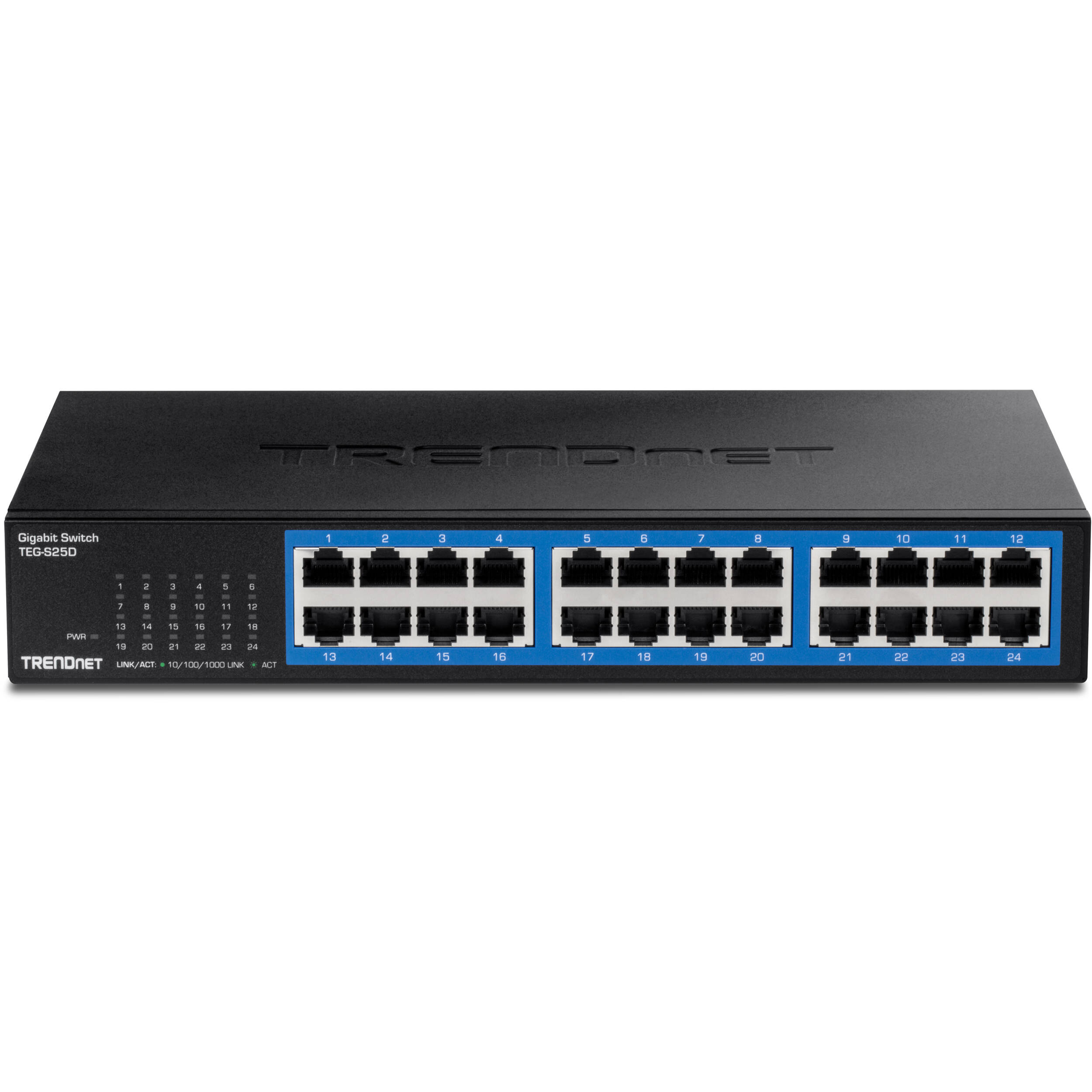 TRENDnet TEG-S25D 24-port Gigabit unmanaged desktop switch with RJ-45 ports — view 2