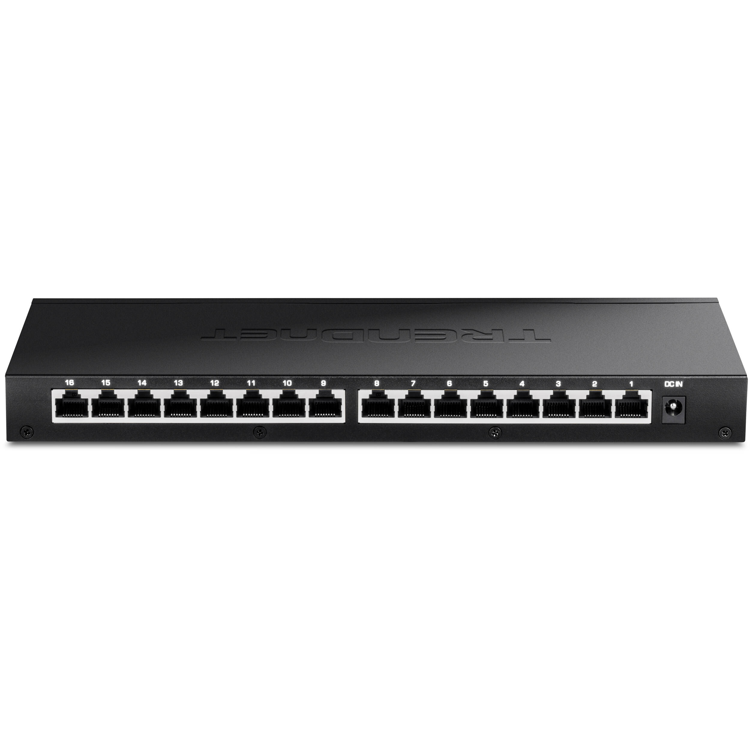 TRENDnet TEG-S3160 16-port unmanaged 2.5 Gigabit Ethernet switch for rack, wall, or desktop deployment — view 3