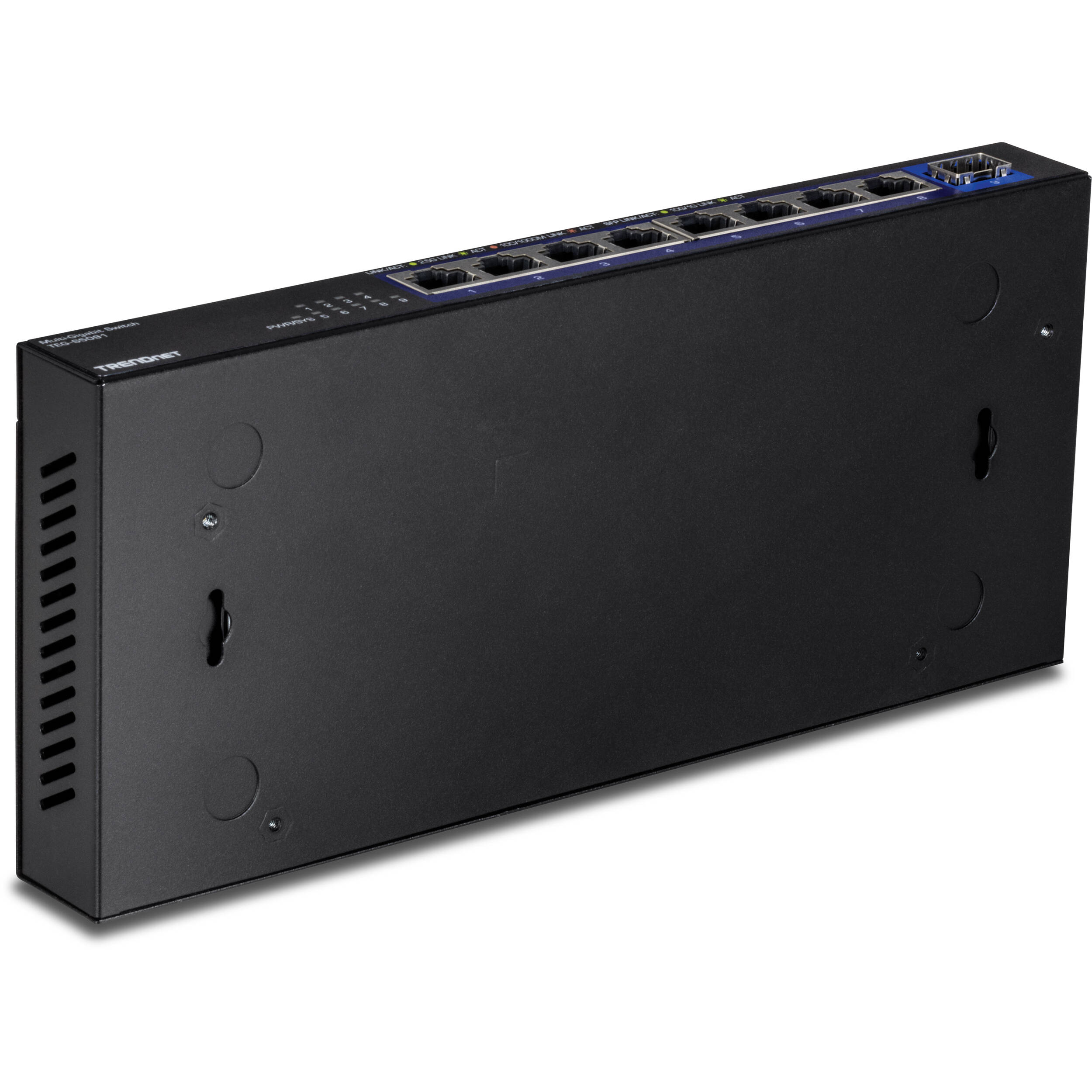 TRENDnet TEG-S5091 9-port unmanaged 2.5G switch with 10GBASE-X uplinks for wall-mount edge deployments — view 4
