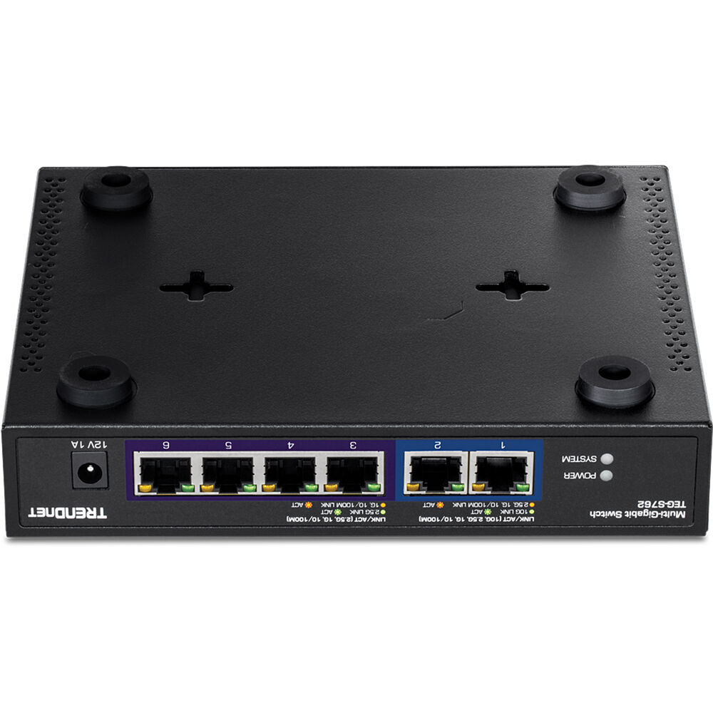 TRENDnet TEG-S762 6 port unmanaged 2.5G and 10G switch for desktop or wall mount deployment — view 4