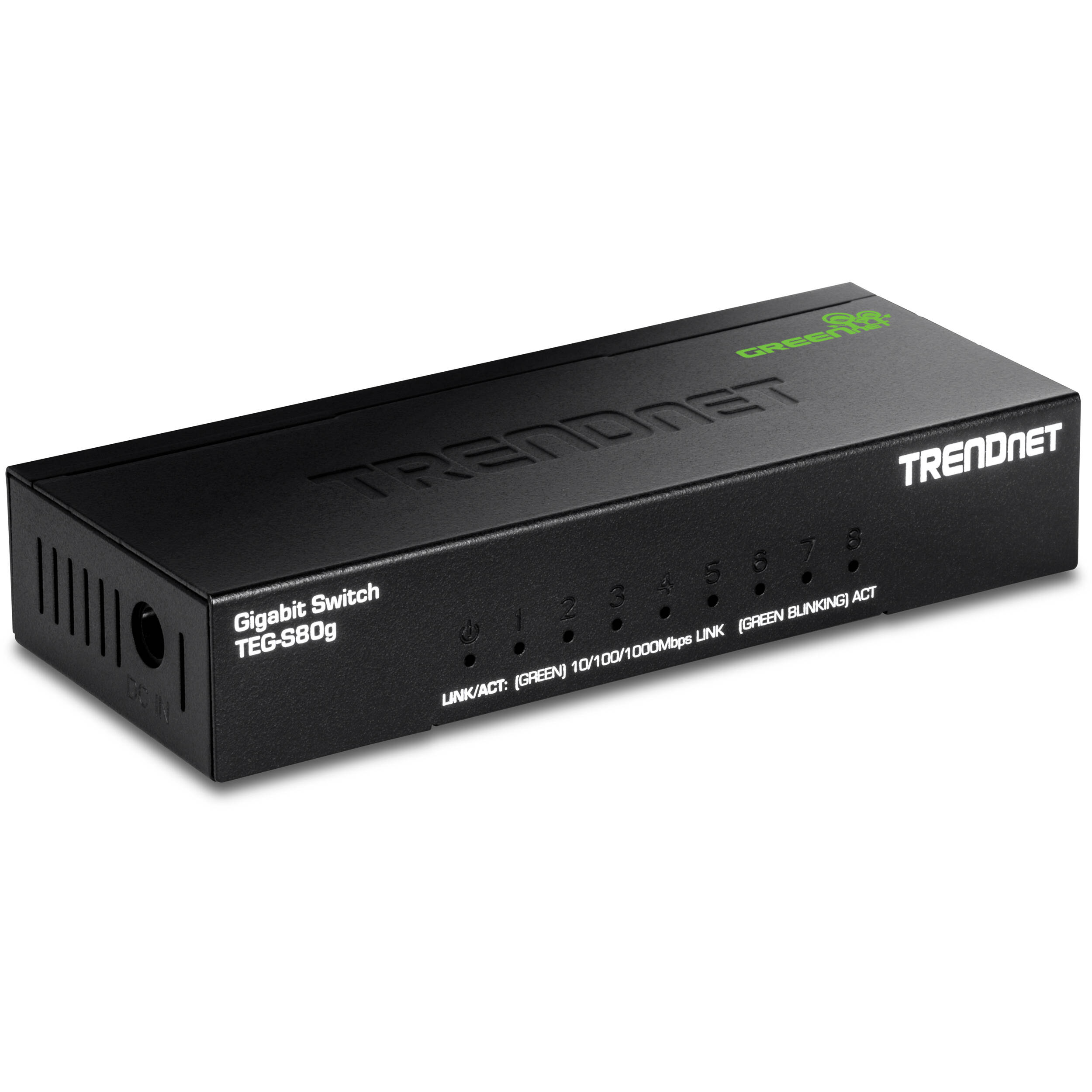 TRENDnet TEG-S80G 8-port Gigabit desktop switch with GREENnet power-saving technology — view 3