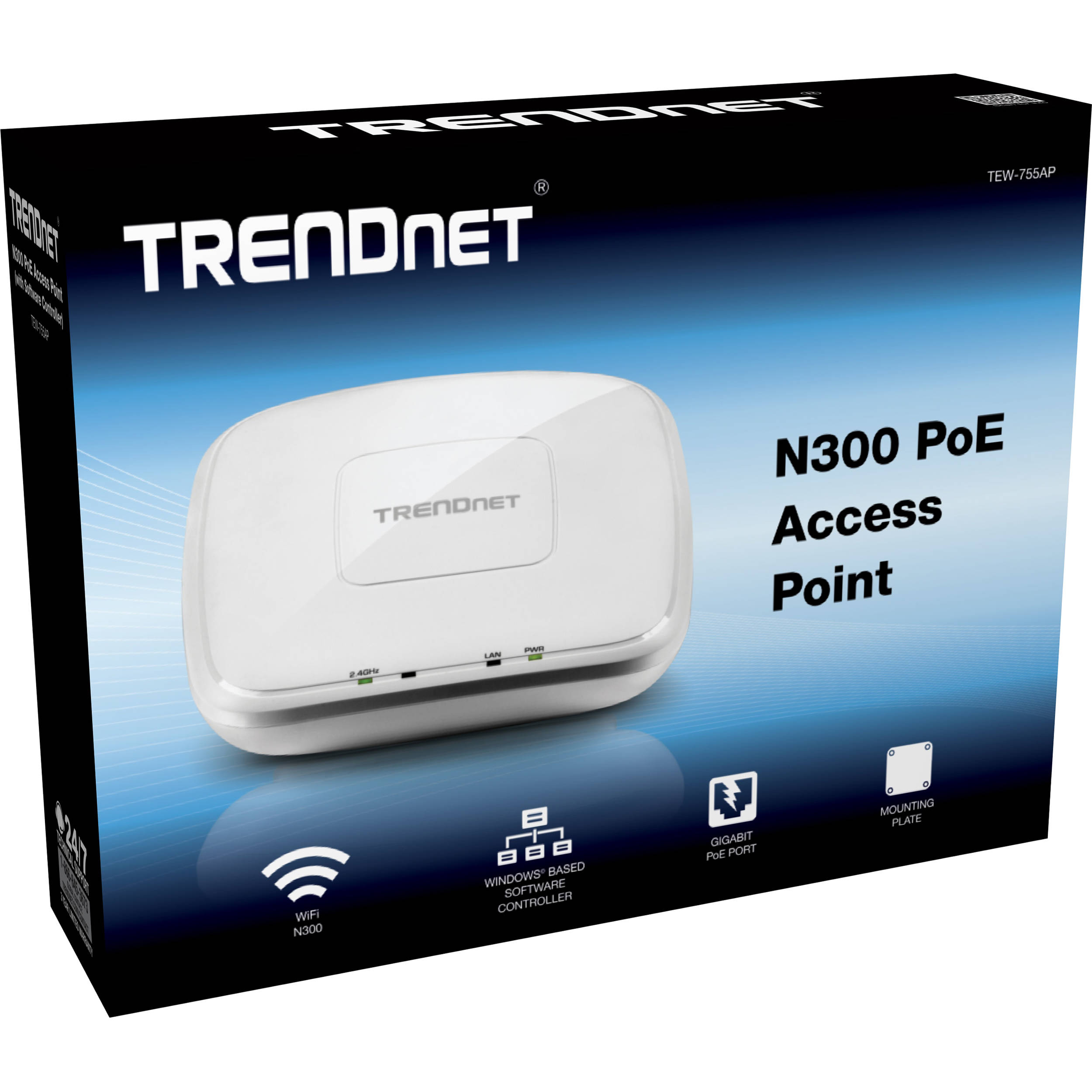 TRENDnet TEW-755AP N300 PoE ceiling-mount wireless access point with Gigabit Ethernet — view 7