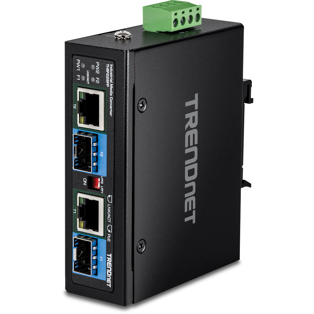 TRENDnet TI-BF22SFP industrial 2-port SFP to Gigabit PoE++ media converter — view 4