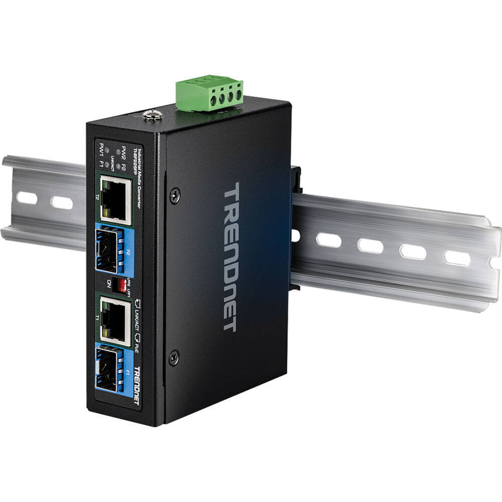 TRENDnet TI-BF22SFP industrial 2-port SFP to Gigabit PoE++ media converter — view 6