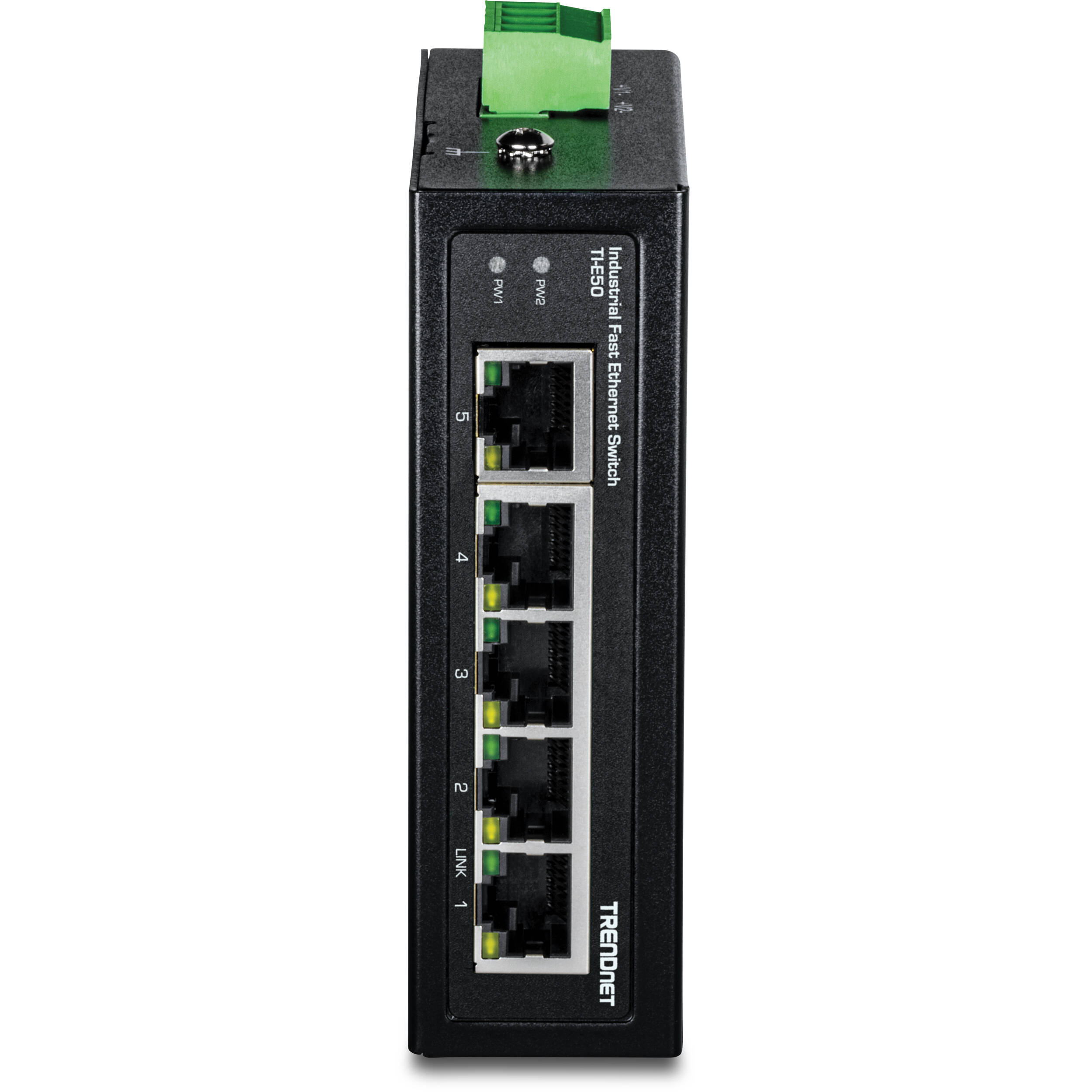 TRENDnet TI-E50 5-port industrial fast switch with IP30 metal housing and fanless design — view 4