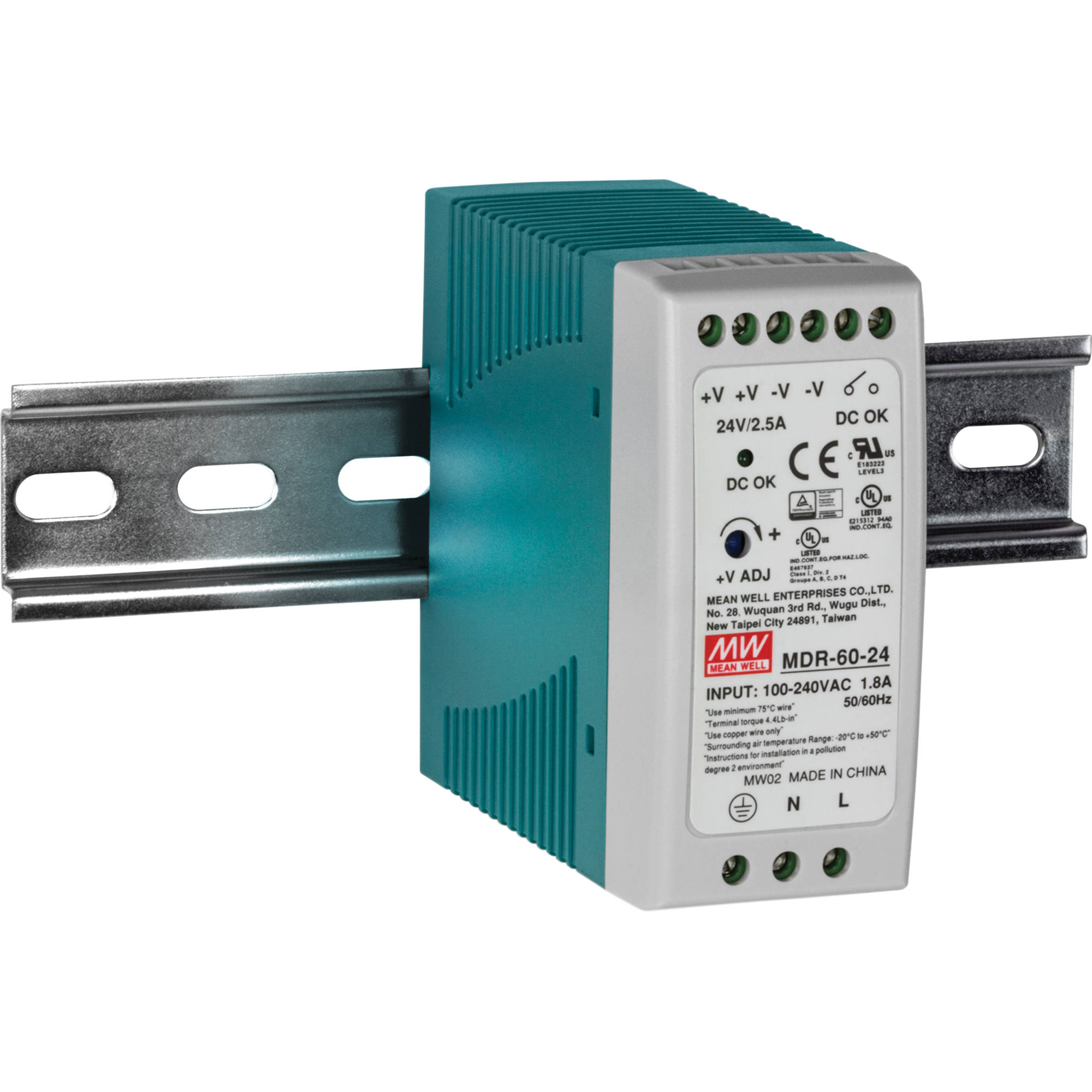 TRENDnet 60 W industrial DIN-rail power supply for PoE switches, cameras, and access points — view 5