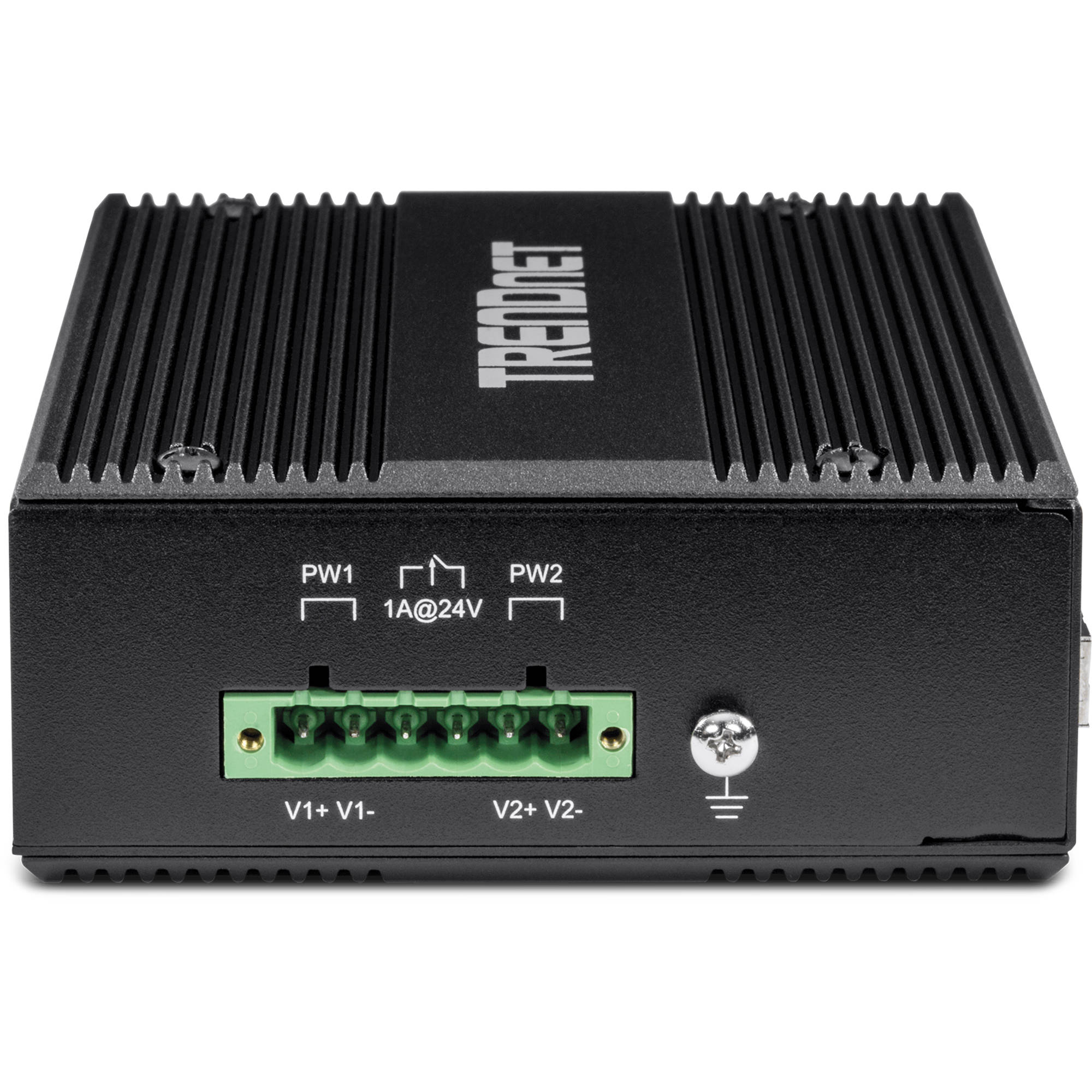 TRENDnet TI-PG62B 6-port industrial Gigabit PoE+ DIN-rail switch with dual redundant 12-56 VDC inputs — view 5