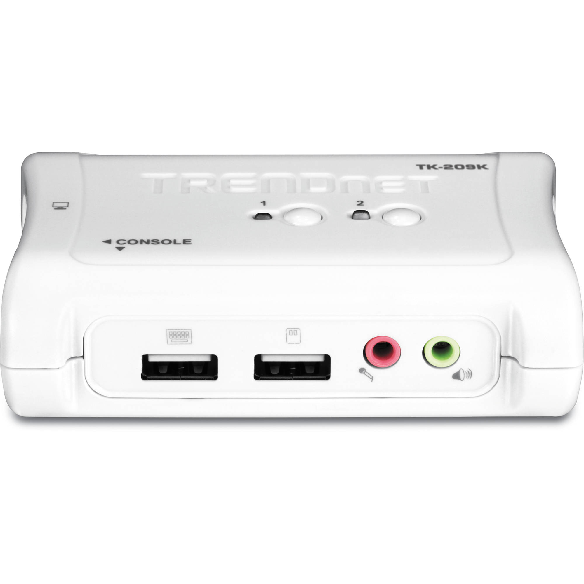 TRENDnet TK-209K 2-port USB KVM switch kit with audio and included cables — view 2