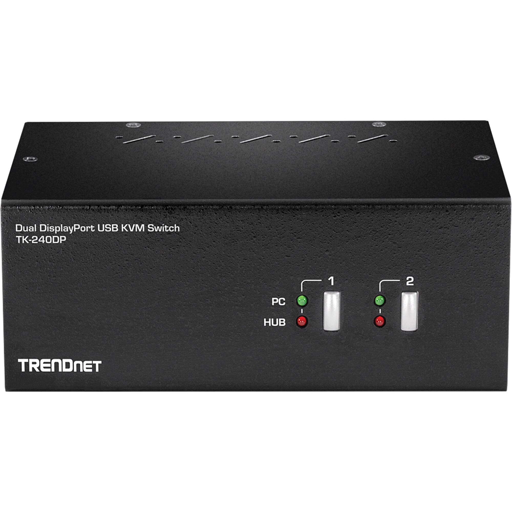 TRENDnet TK-240DP dual monitor DisplayPort KVM switch for two-computer control — view 2