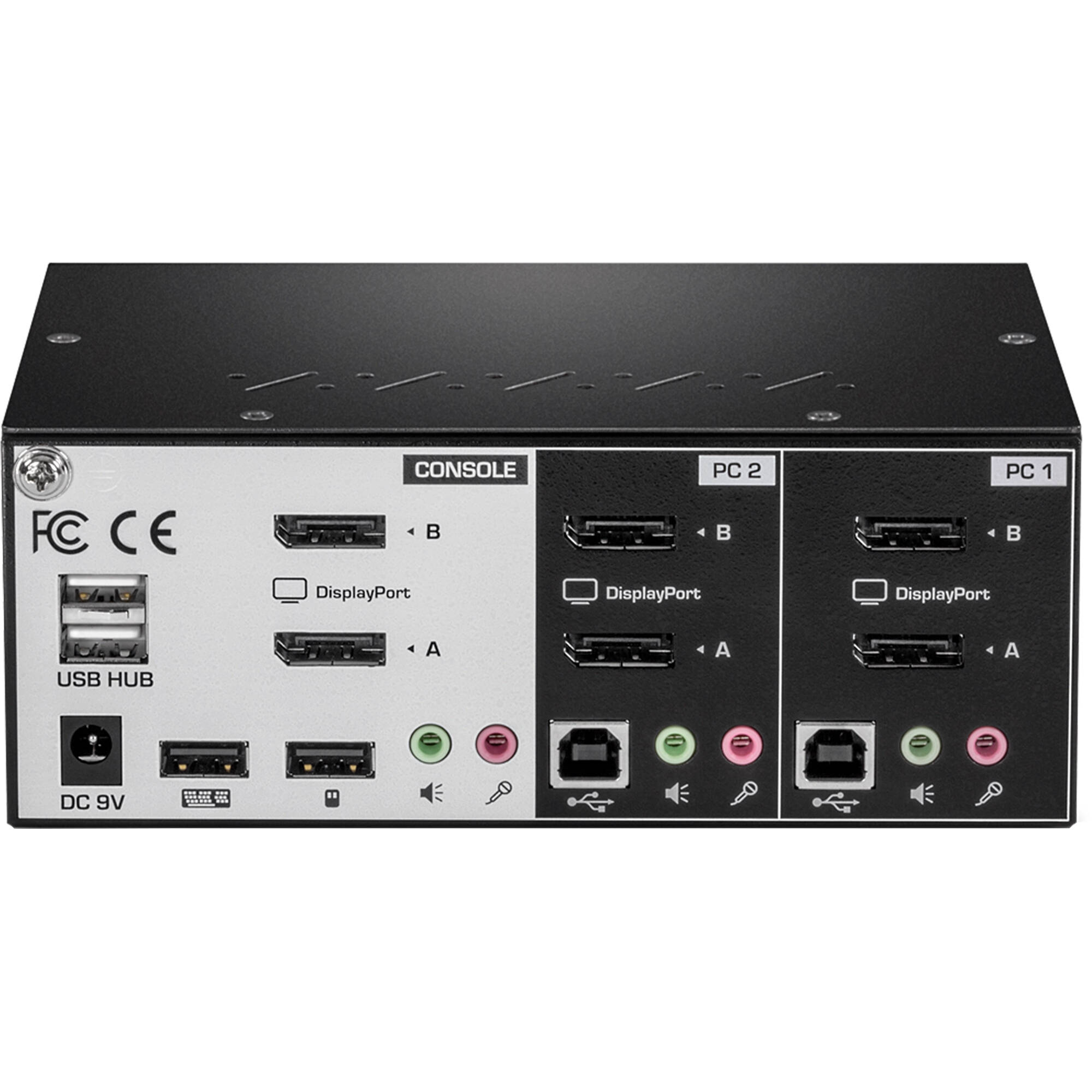 TRENDnet TK-240DP dual monitor DisplayPort KVM switch for two-computer control — view 3