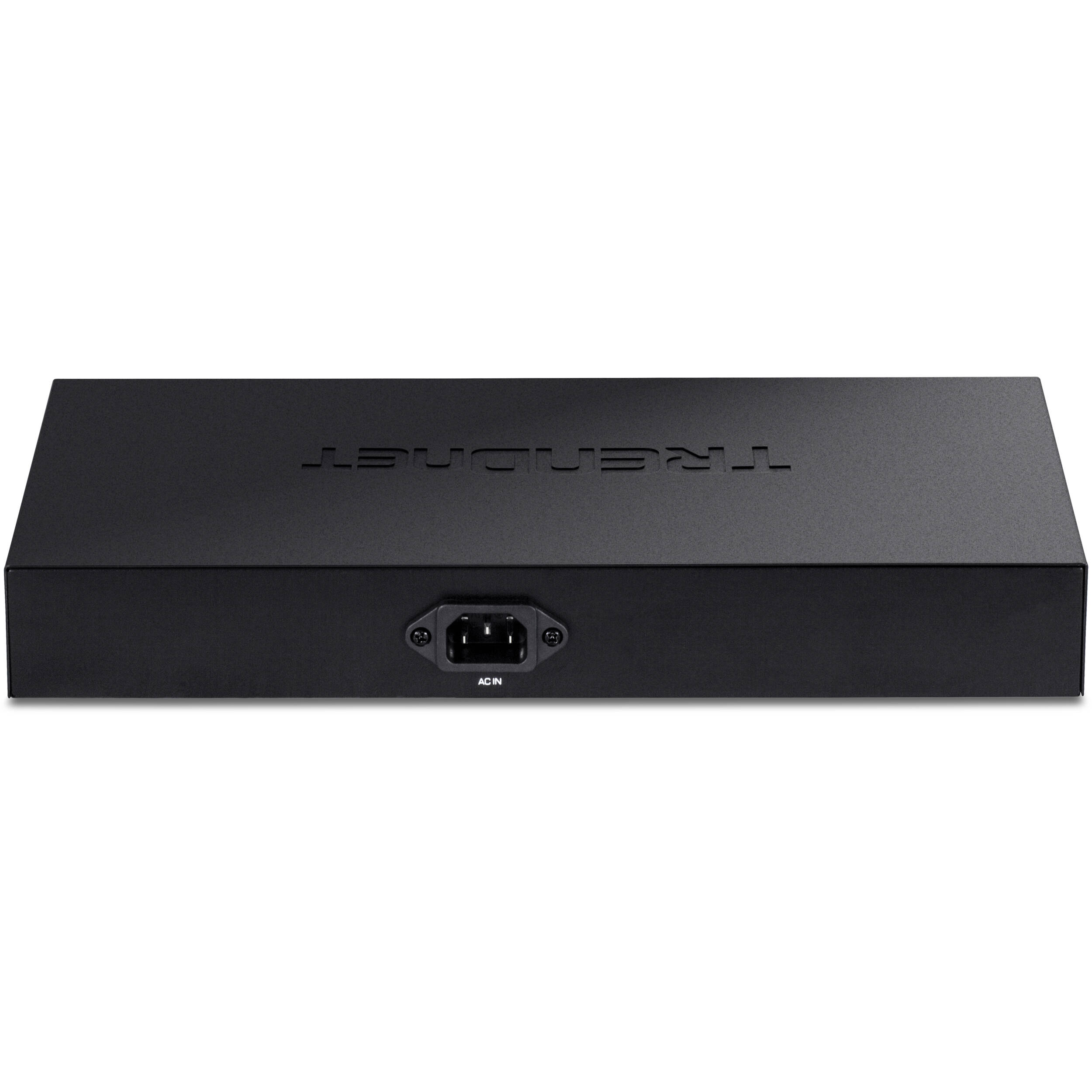 TRENDnet TPE-1021WS 10-port Gigabit Web Smart PoE+ switch with 2 SFP slots and 1U rack-mount design — view 3