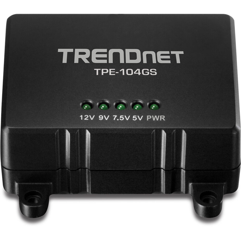 TRENDnet TPE-104GS Gigabit PoE splitter with selectable 5 V to 12 V output — view 2
