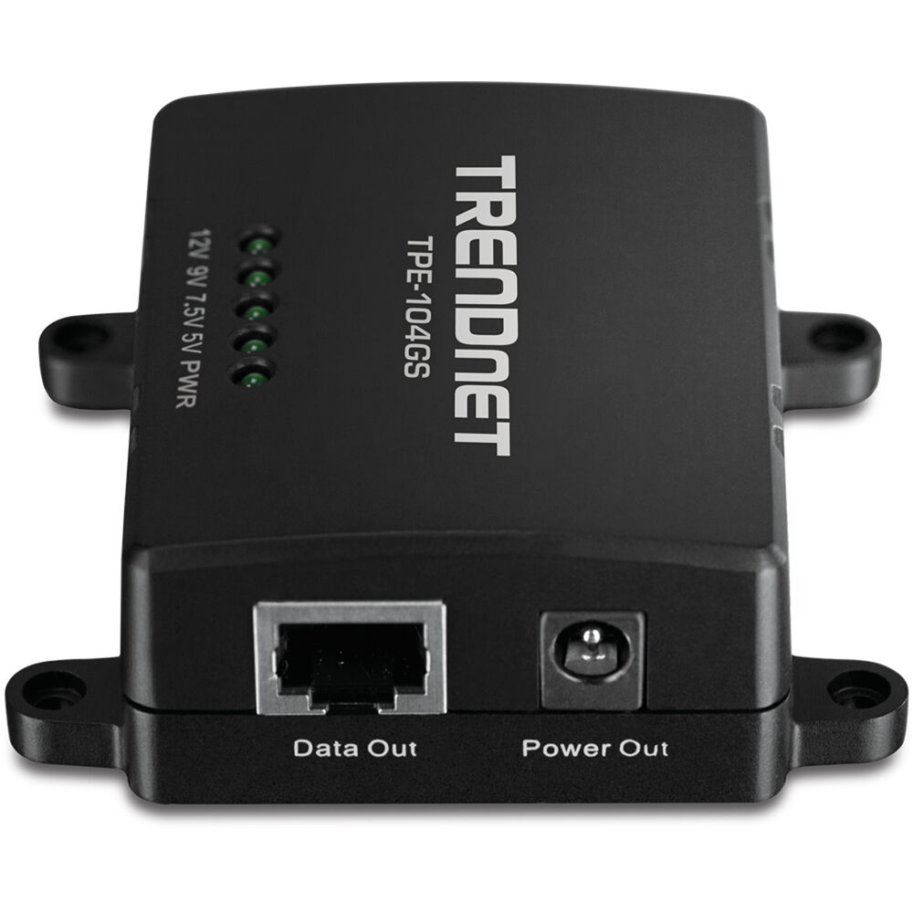 TRENDnet TPE-104GS Gigabit PoE splitter with selectable 5 V to 12 V output — view 5