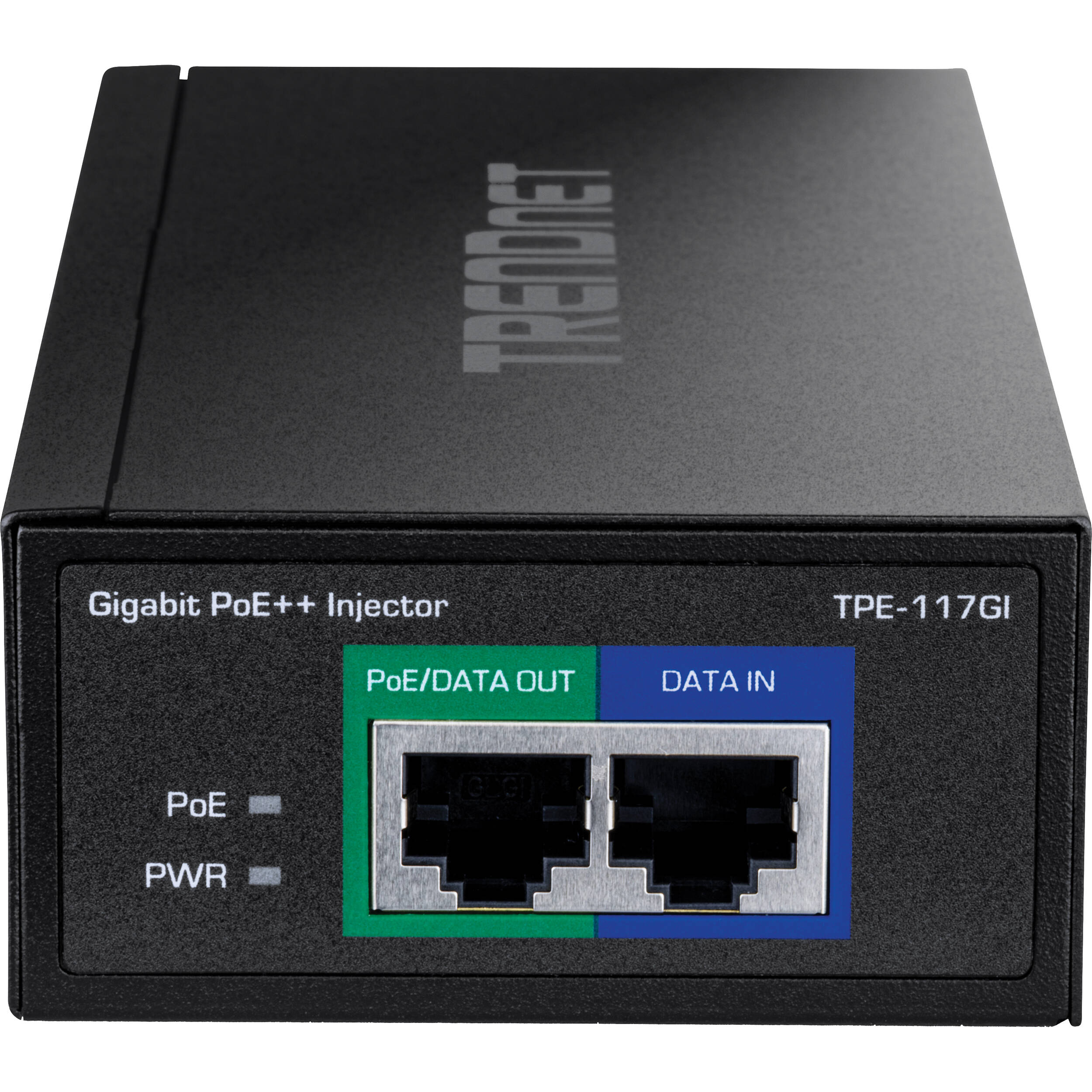 TRENDnet TPE-117GI Gigabit Ultra PoE+ injector for powering a single network device — view 2