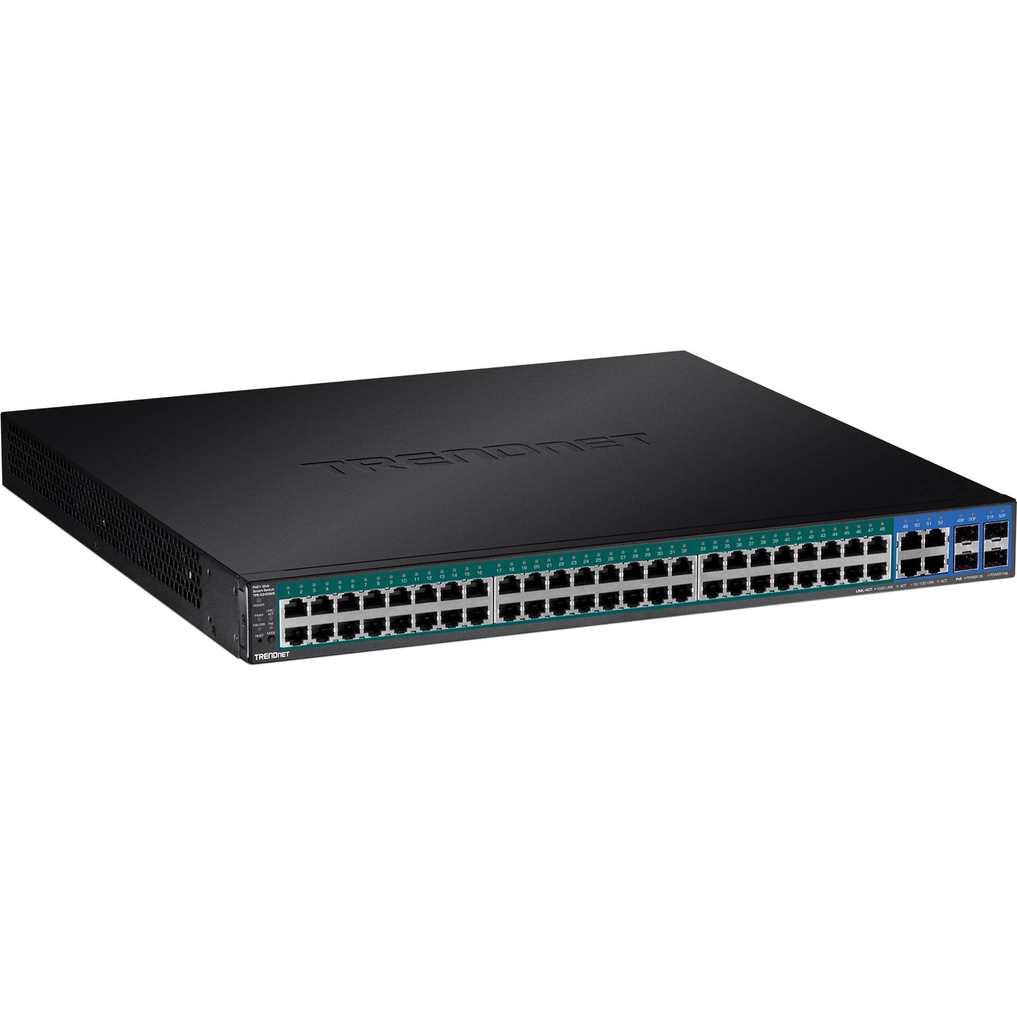 TRENDnet TPE-5240WS 52-Port Gigabit Web Smart PoE+ Switch | Managed