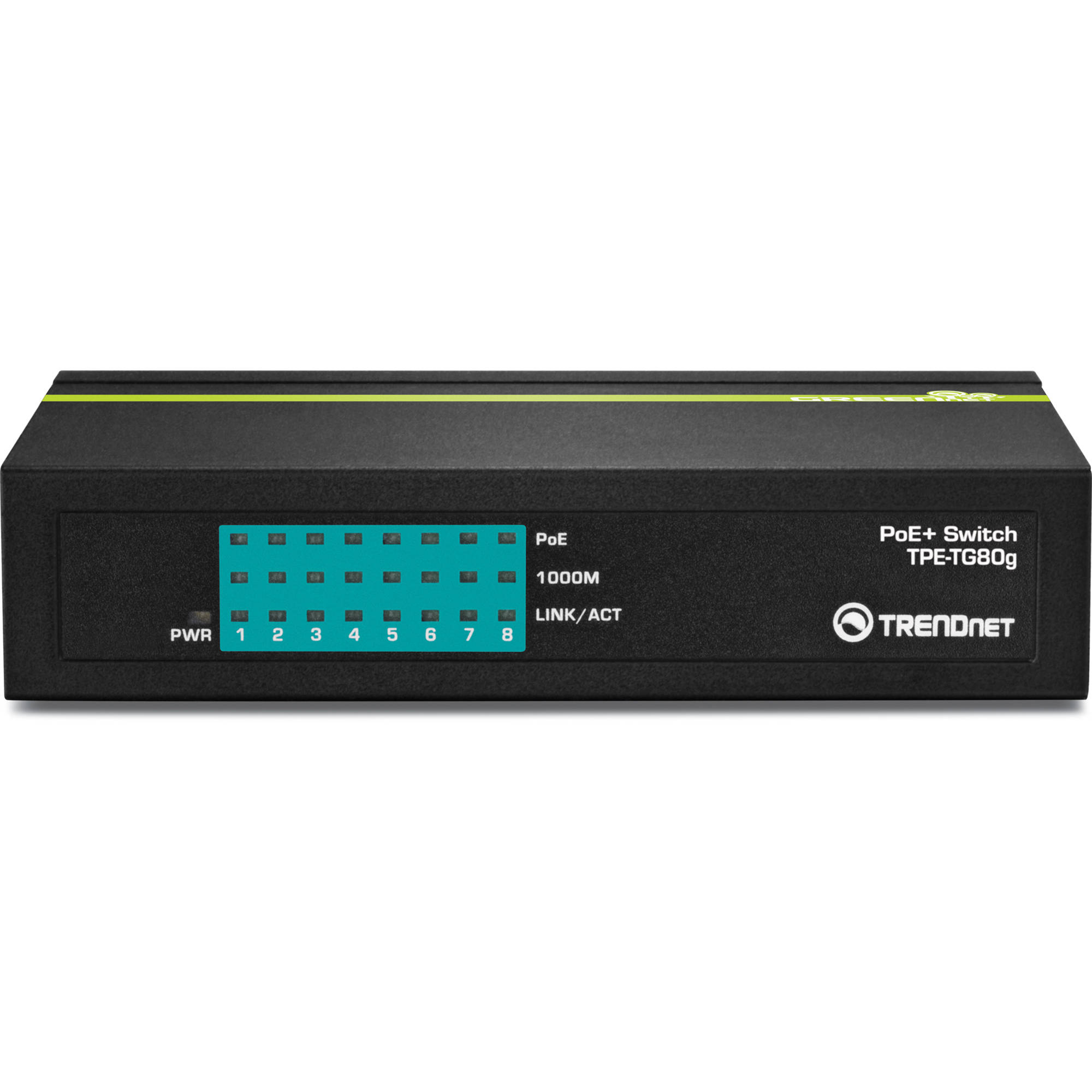 TRENDnet TPE-TG80G 8-port Gigabit PoE+ unmanaged desktop switch — view 2