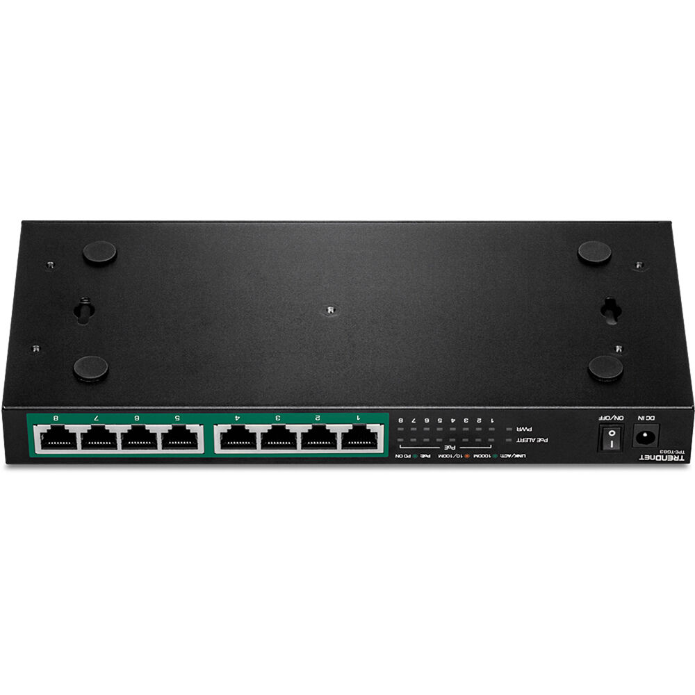 TRENDnet TPE-TG83 8-port Gigabit PoE+ switch, compact wall-mountable design — view 4