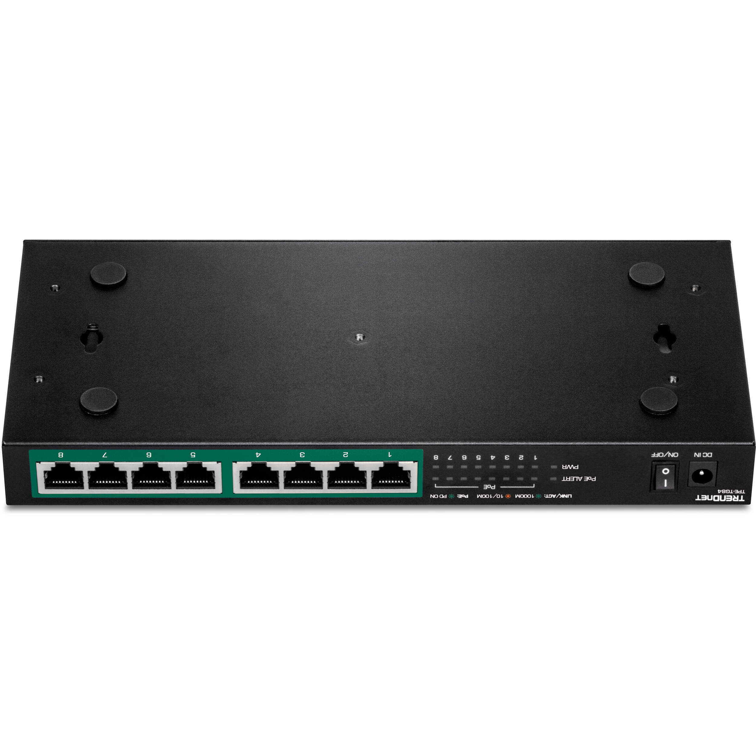 TRENDnet TPE-TG84 8-port Gigabit PoE+ switch with 120 W PoE budget — view 3