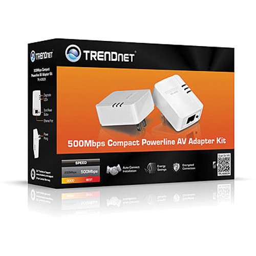TRENDnet 500 AV compact powerline Ethernet adapter kit for extending wired network access — view 4