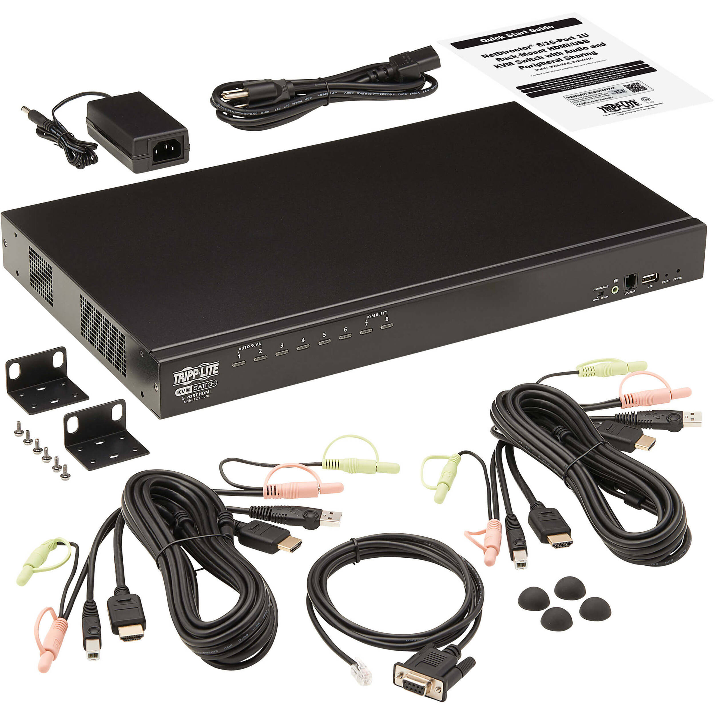 Tripp Lite B024-HU08 8-port HDMI USB KVM switch with audio and USB peripheral sharing, 1U rack-mount — view 6