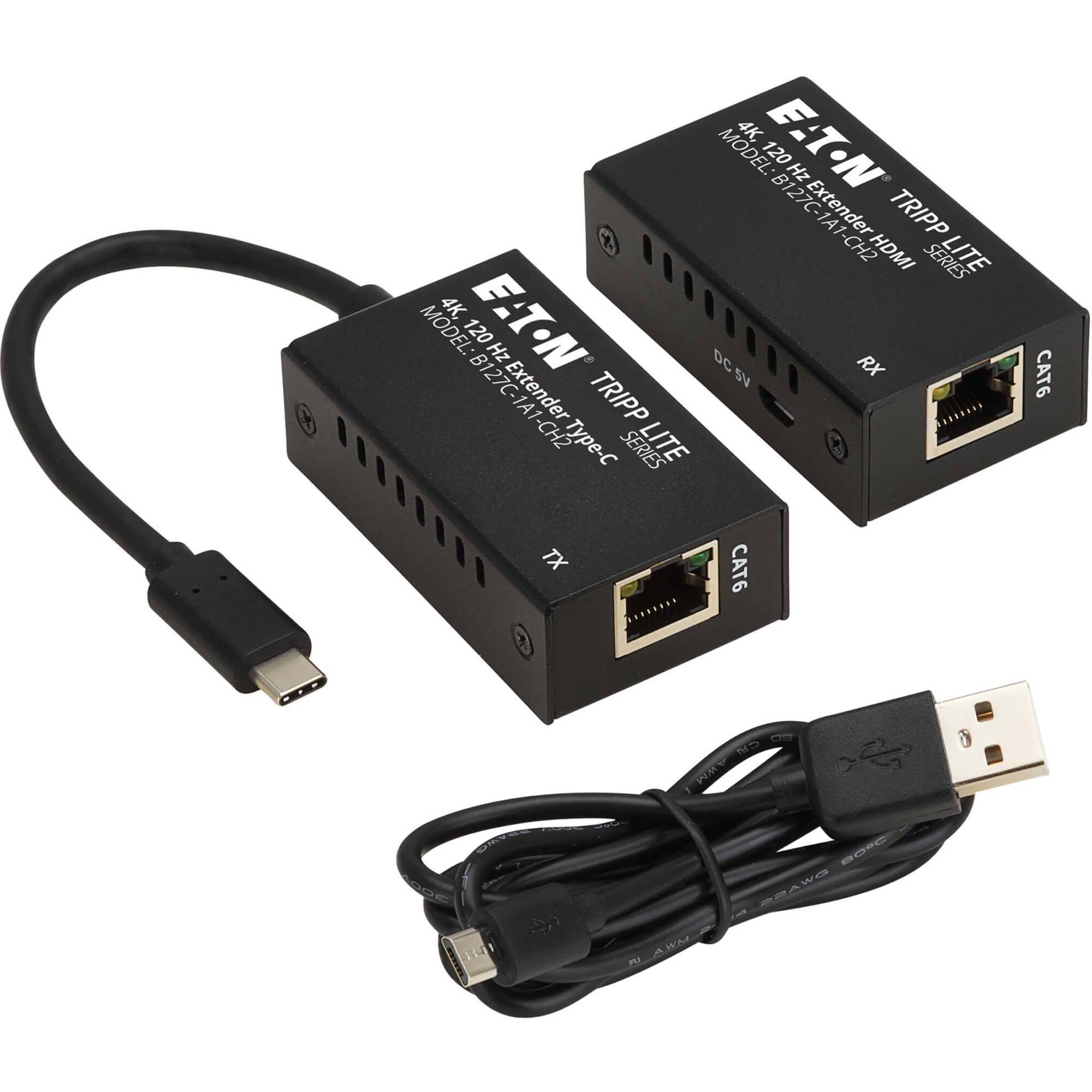 Eaton Tripp Lite B127C-1A1-CH2 USB-C to HDMI Cat6 extender kit for 4K HDR10 AV installs — view 17