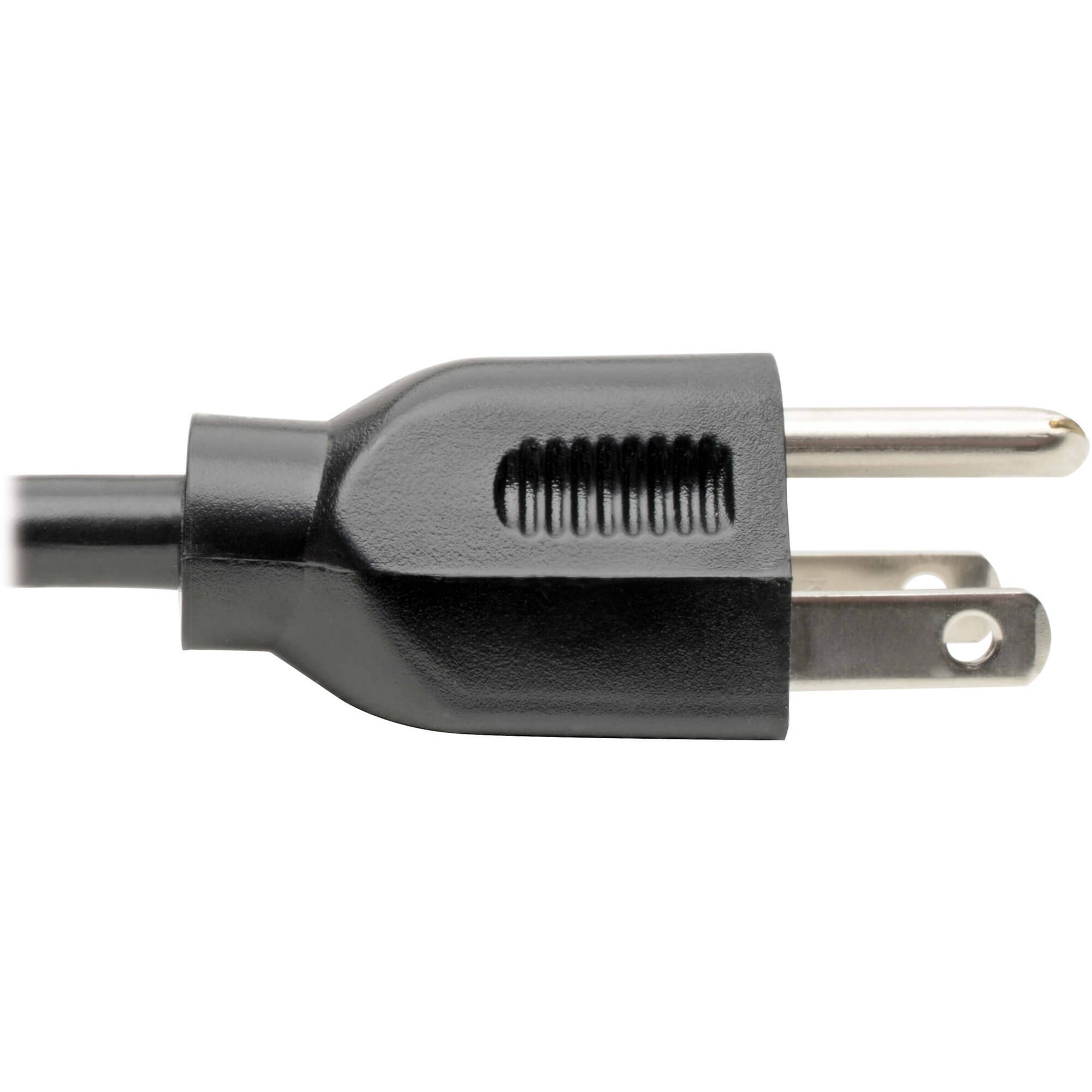 Computer Power Cord, NEMA 5-15P to Left-Angle C13 - 10A, 125V, 18 AWG, 6  ft. (1.83 m), Black — view 4