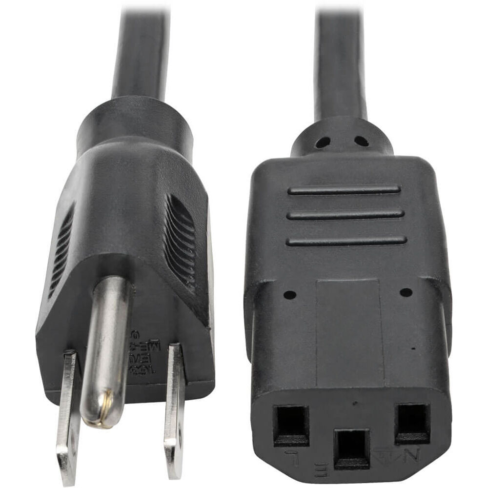 Desktop Computer AC Power Cable, Nema 5-15p to C13 - 13a, 125v, 16 Awg, 8 Ft. (2.43 M), Black