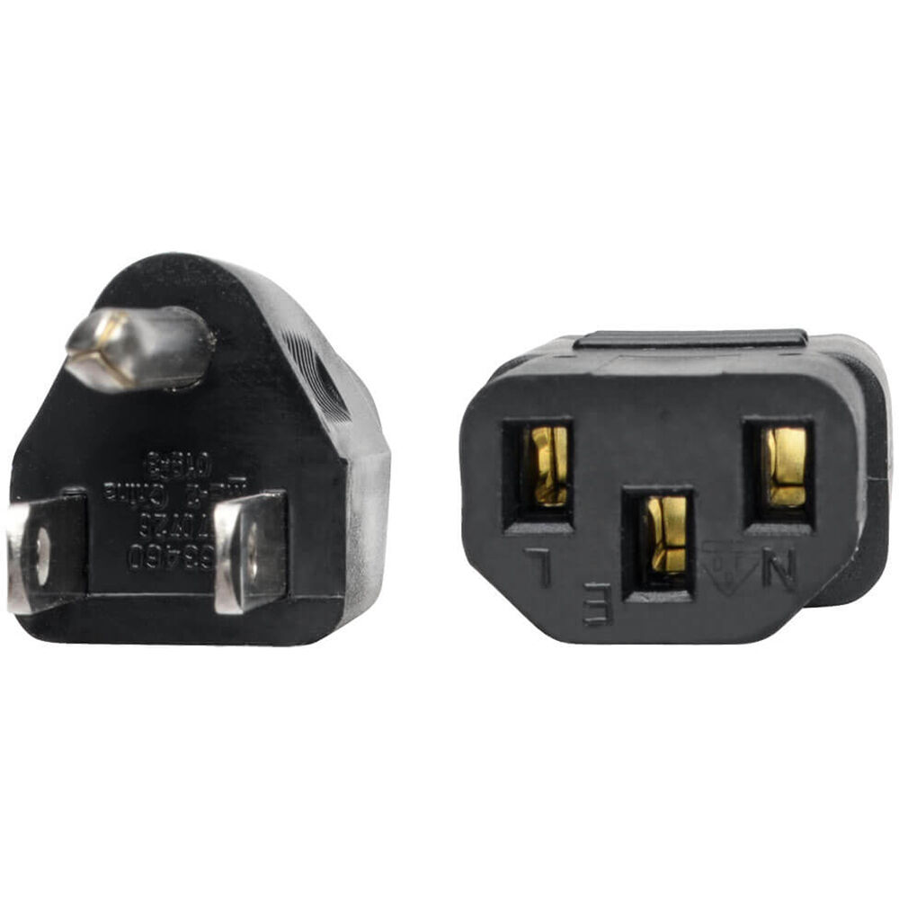 Desktop Computer AC Power Cable, NEMA 5-15P to C13 - 13A, 125V, 16 AWG, 8 ft. (2.43 m), Black — view 3