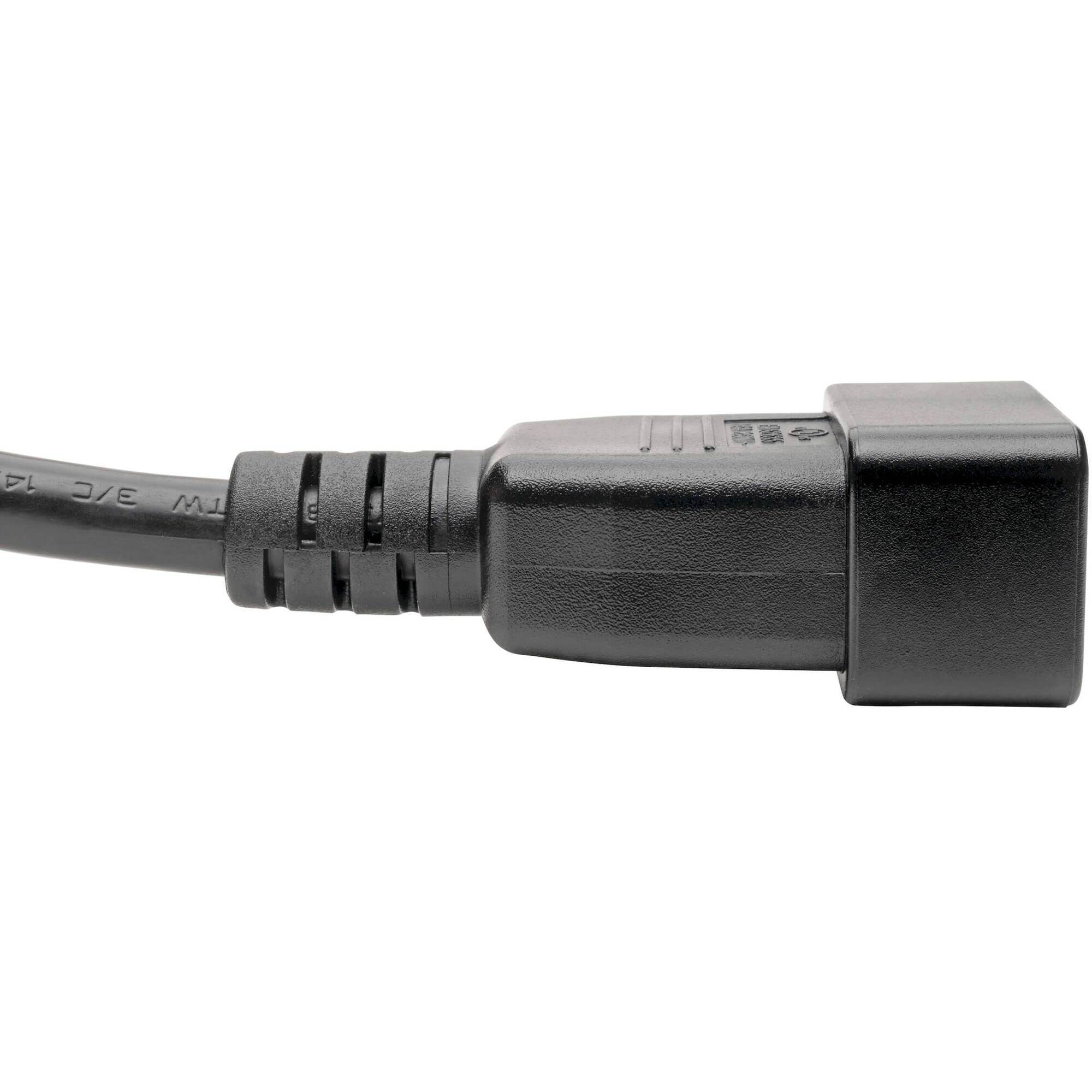 Black 10 ft Eaton IEC C19 to C20 heavy-duty power extension cord for rack equipment — view 2
