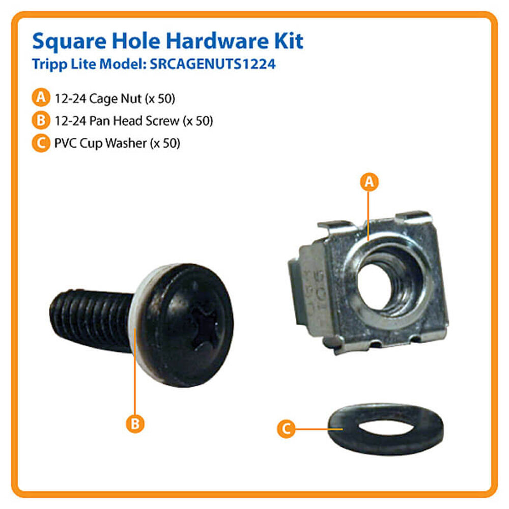 50-piece rack enclosure screw and washer hardware kit for 12-24 mounting applications — view 2