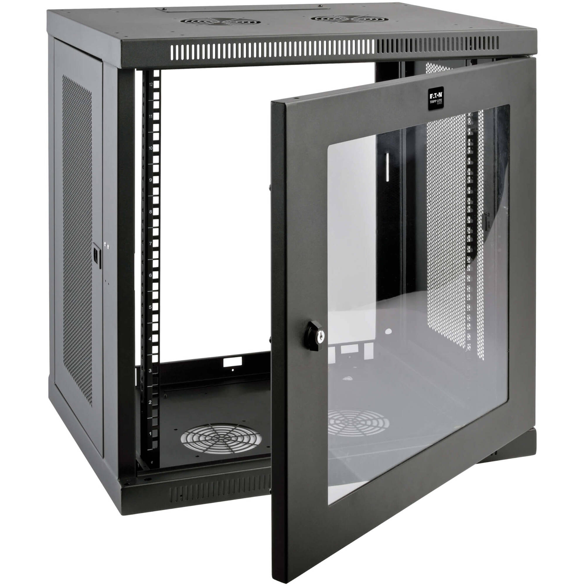 SmartRack 12U Low-Profile Switch-Depth Wall-Mount Small Rack Enclosure, Clear Acrylic Window — view 3
