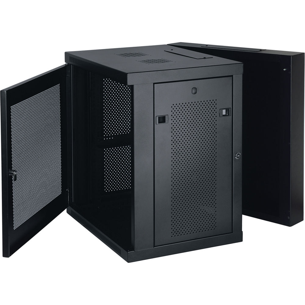 SmartRack 12U Low-Profile Switch-Depth Wall-Mount Small Rack Enclosure, Hinged Back — view 2