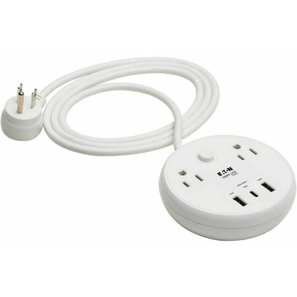Eaton TLP26PD30WCAM desktop surge protector with 2 outlets, 3 USB ports, and 30 W USB-C charging — view 3