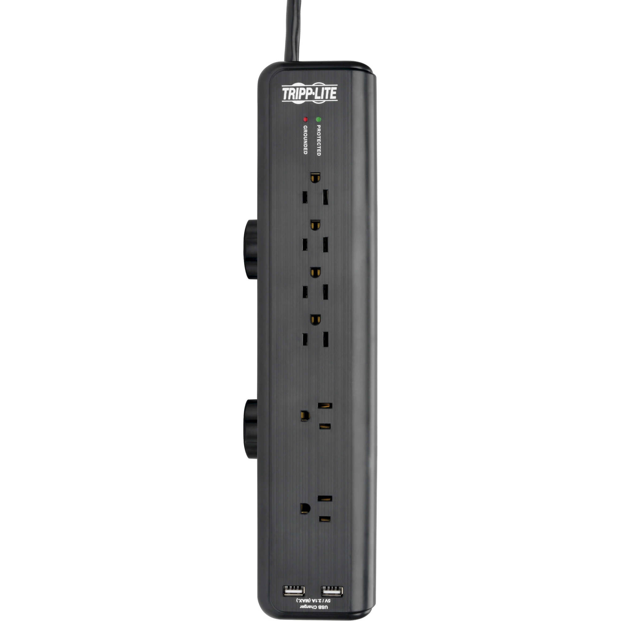 Eaton TLP606DMUSB surge desk mount strip with 6 outlets, USB charging, and 6 ft cord — view 2