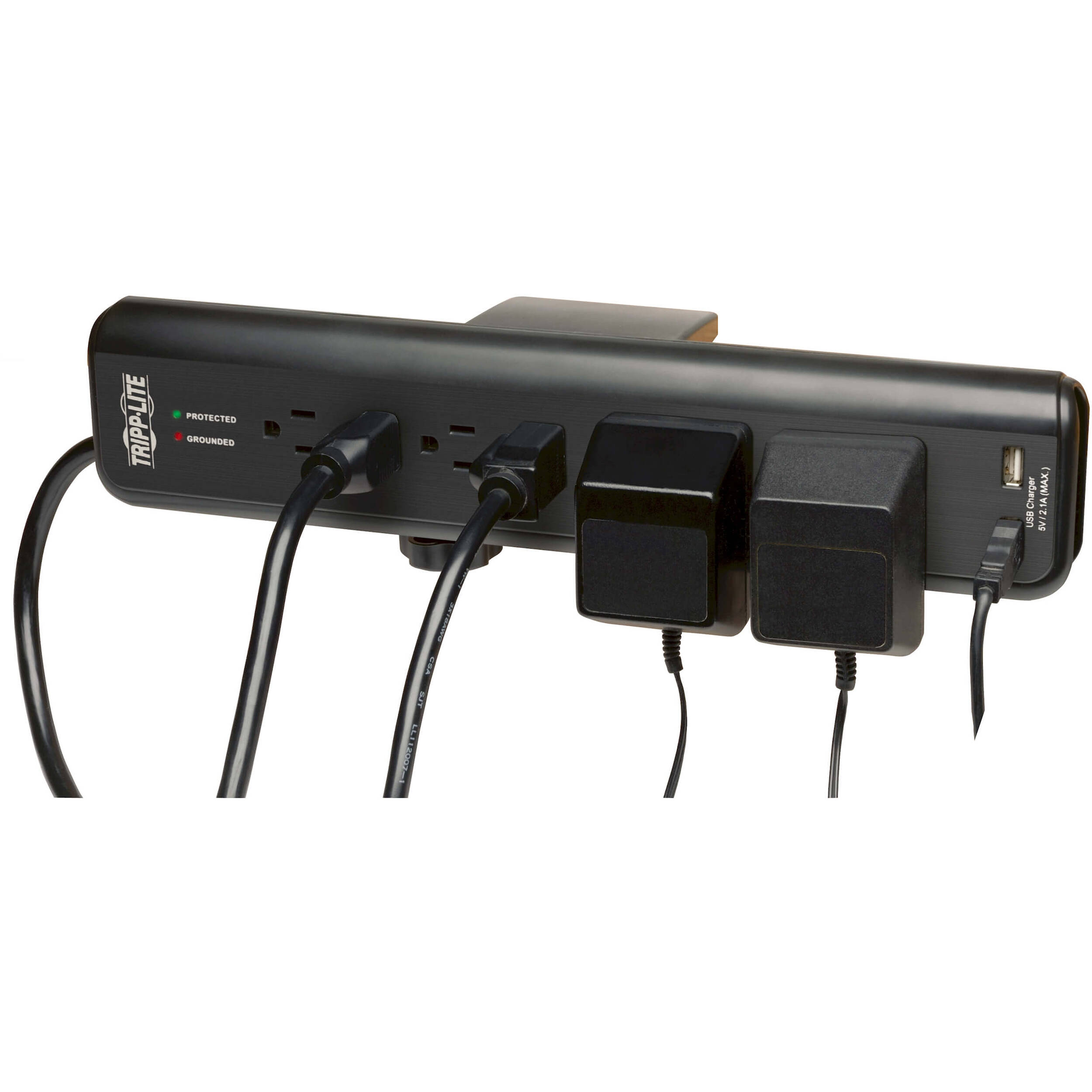 Eaton TLP606DMUSB surge desk mount strip with 6 outlets, USB charging, and 6 ft cord — view 5