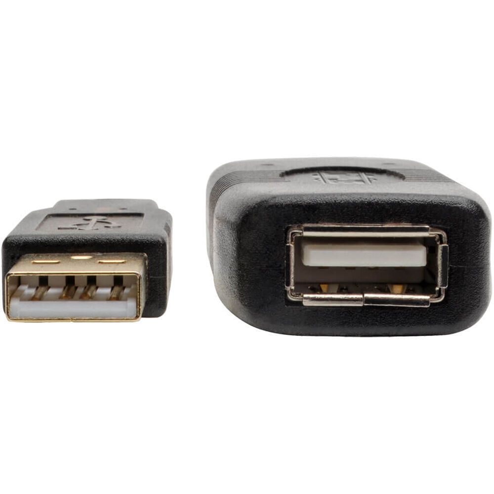 25 ft black active USB 2.0 extension cable with USB-A male to USB-A female connectors — view 3