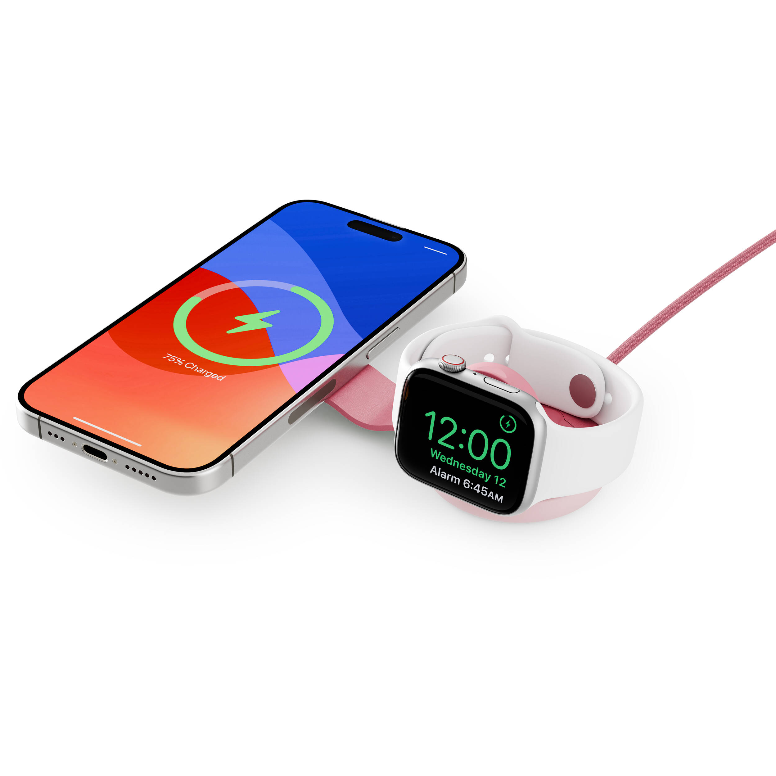 Pink Twelve South Butterfly SE 2-in-1 charger for iPhone and Apple Watch — view 2
