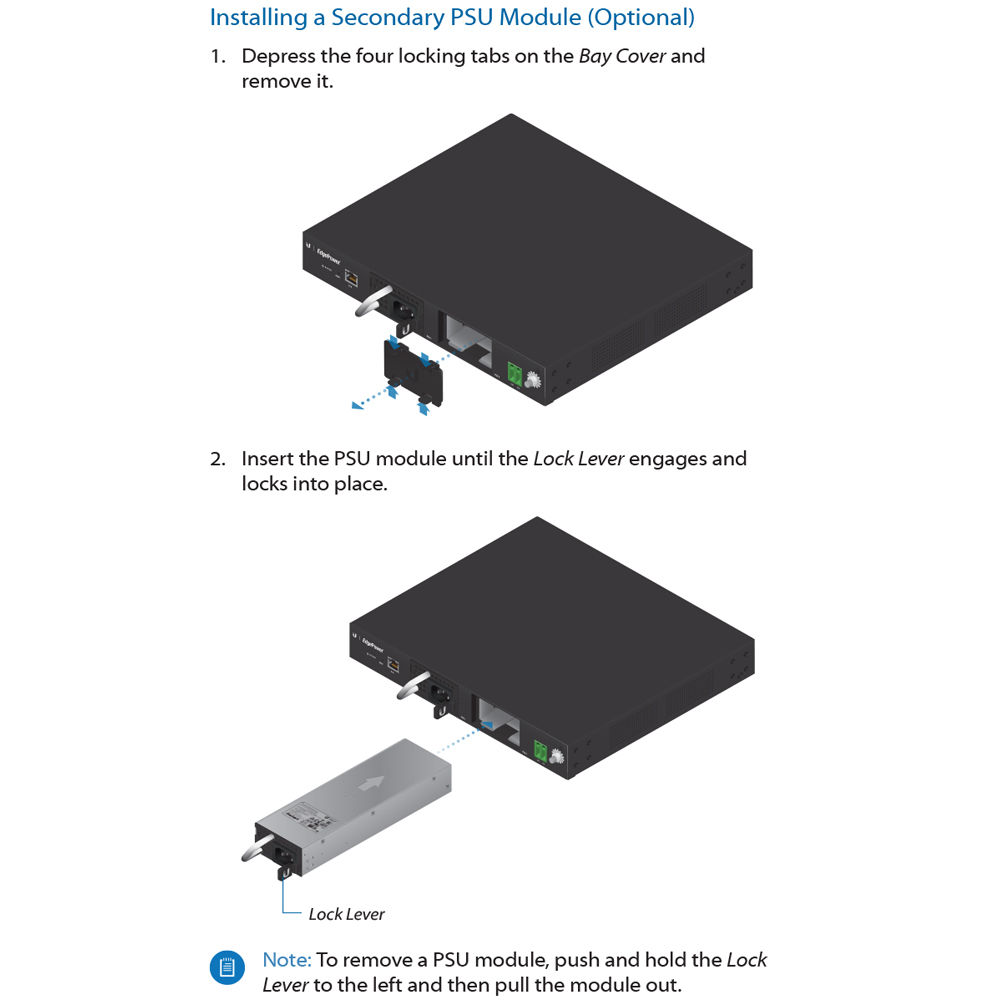 Ubiquiti EP-54V-150W-AC 54V 150W AC-to-DC PSU module for EdgePower rack power systems — view 2