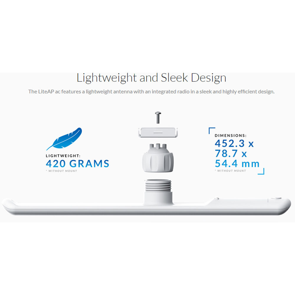 Ubiquiti LiteBeam 5AC 16dBi outdoor wireless bridge with directional 120-degree antenna — view 7