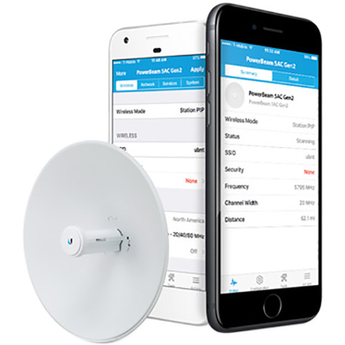 Ubiquiti PowerBeam 5AC Gen 2 outdoor 5 GHz wireless bridge with directional dish antenna — view 10