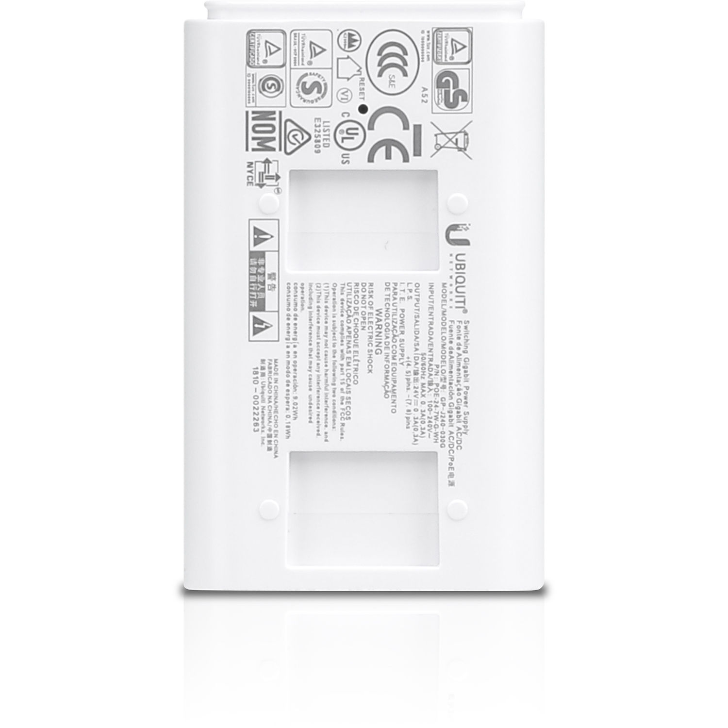 Ubiquiti PoE Injector 24v 7W POE-24-7W-G-WH compact passive PoE injector — view 3