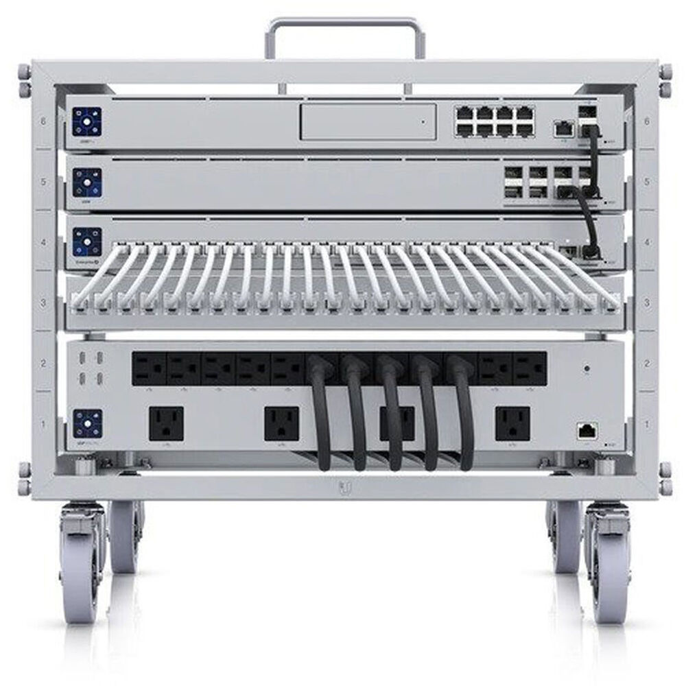 Ubiquiti Toolless Mini Rack U-RACK-6U-TL 6U open-frame portable rack with lockable casters — view 2