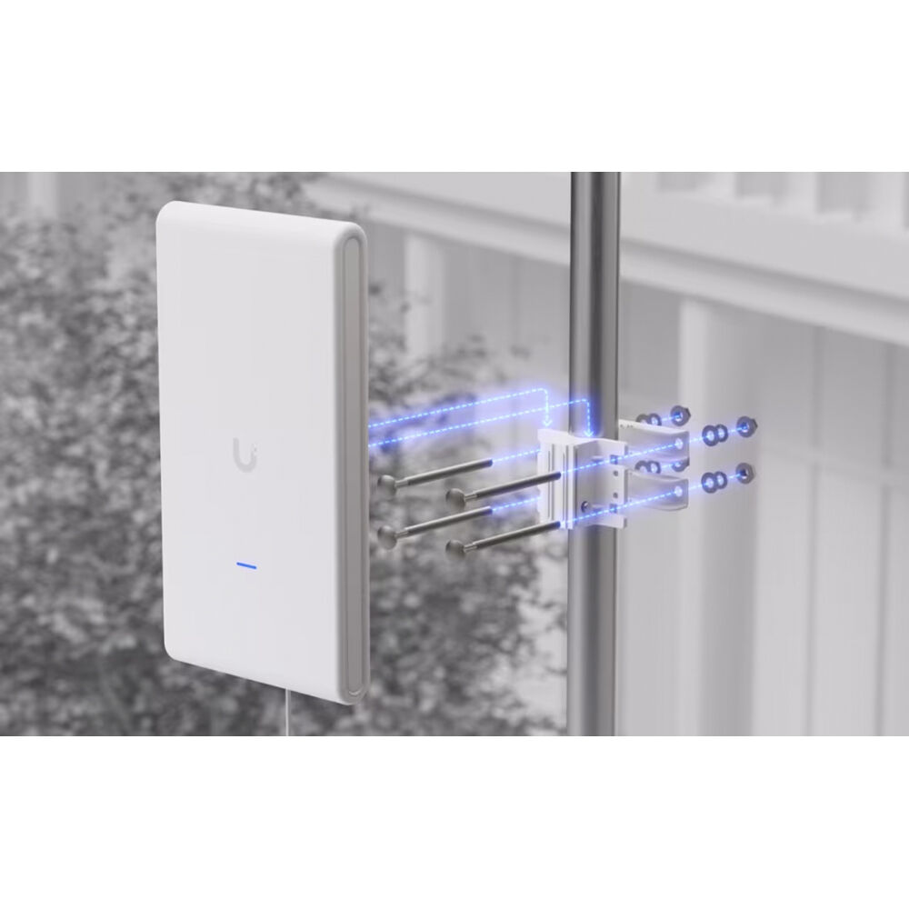 Ubiquiti U6 Mesh Pro indoor outdoor Wi-Fi 6 access point with integrated super antenna and gigabit passthrough port — view 3