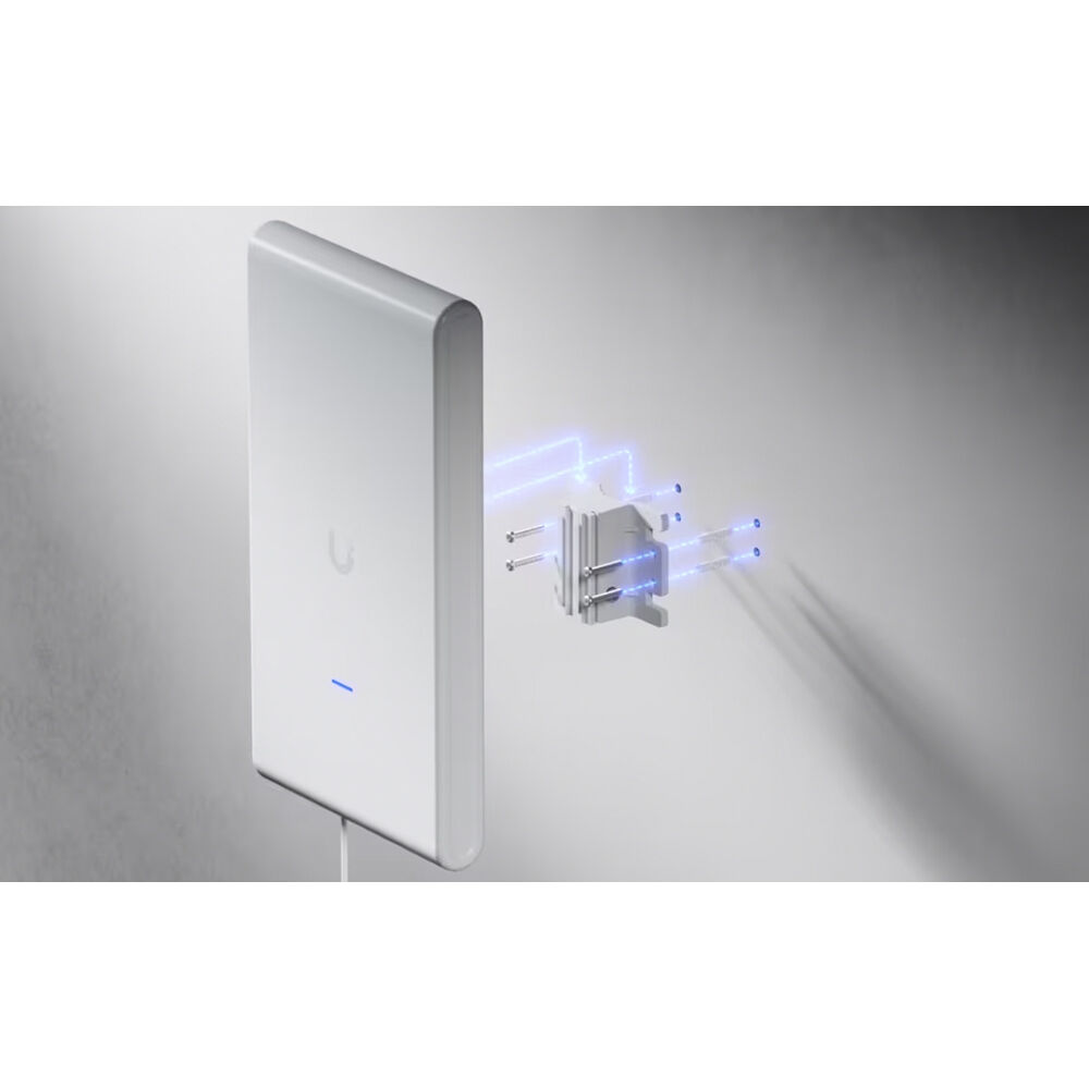 Ubiquiti U6 Mesh Pro indoor outdoor Wi-Fi 6 access point with integrated super antenna and gigabit passthrough port — view 4