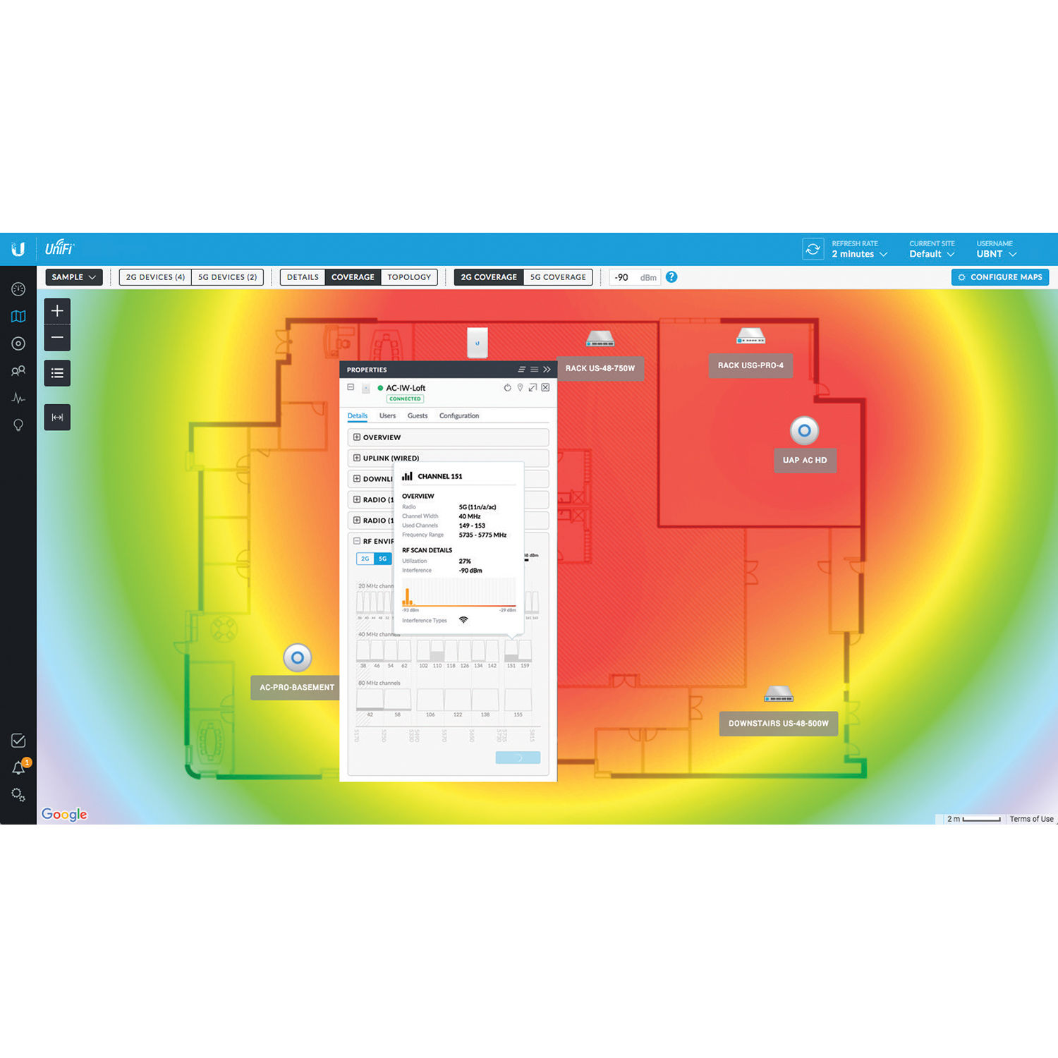 UniFi AP AC HD indoor ceiling-mount wireless access point by Ubiquiti — view 18