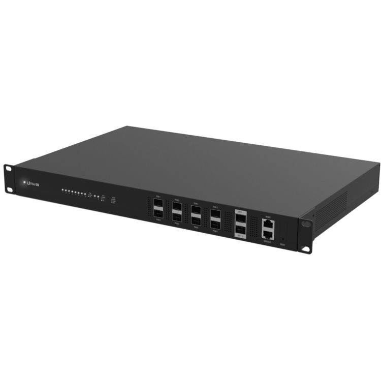 Ubiquiti UF-OLT 8-port GPON OLT desktop fiber access switch with LCD display — view 3